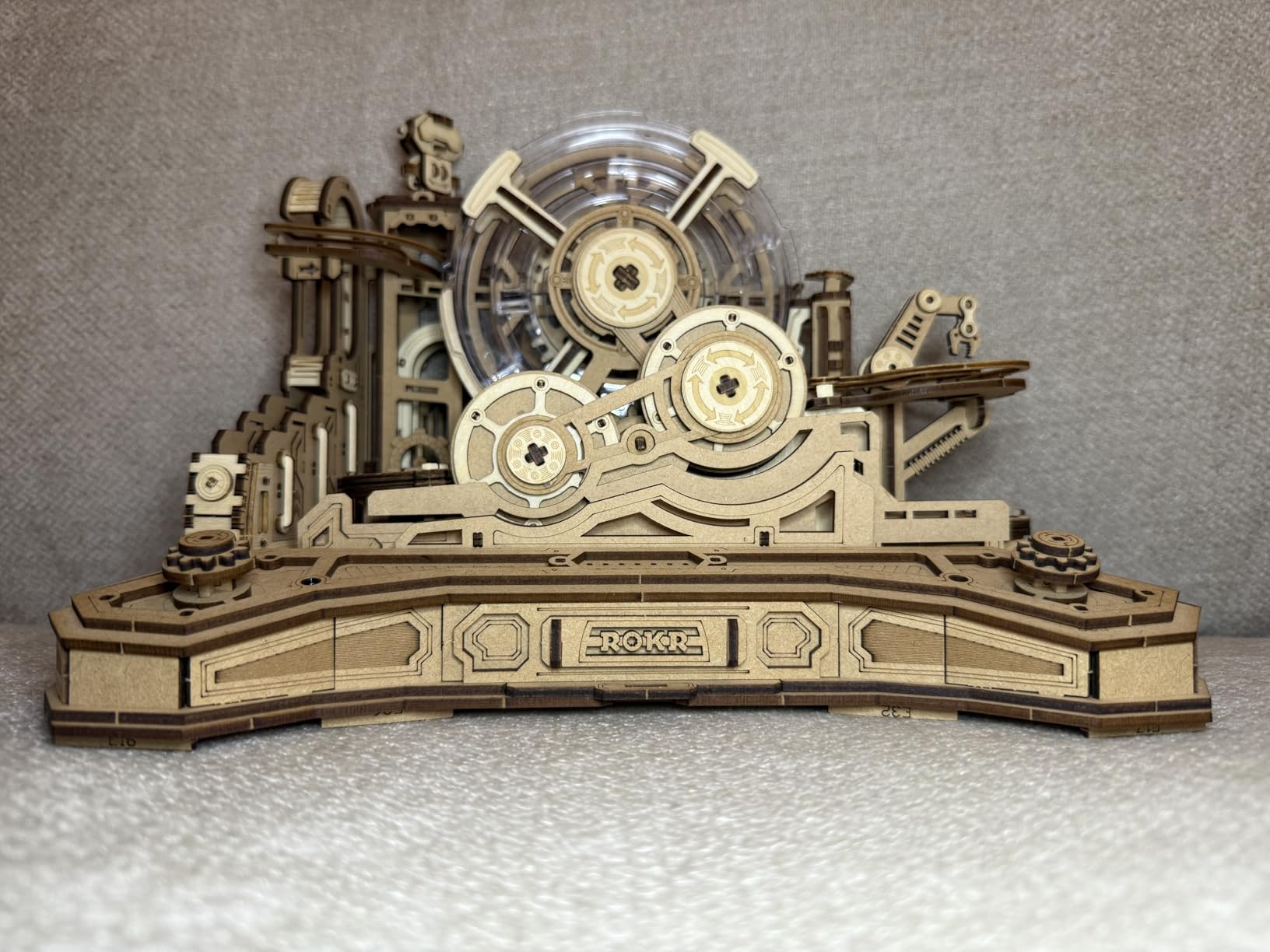 ROKR 3D Wooden Puzzles for Adults Miniature Marble Run Building Toys, DIY Pinball Machine Model Kits - Gear Ball Challenge EGC01 customer photo 2