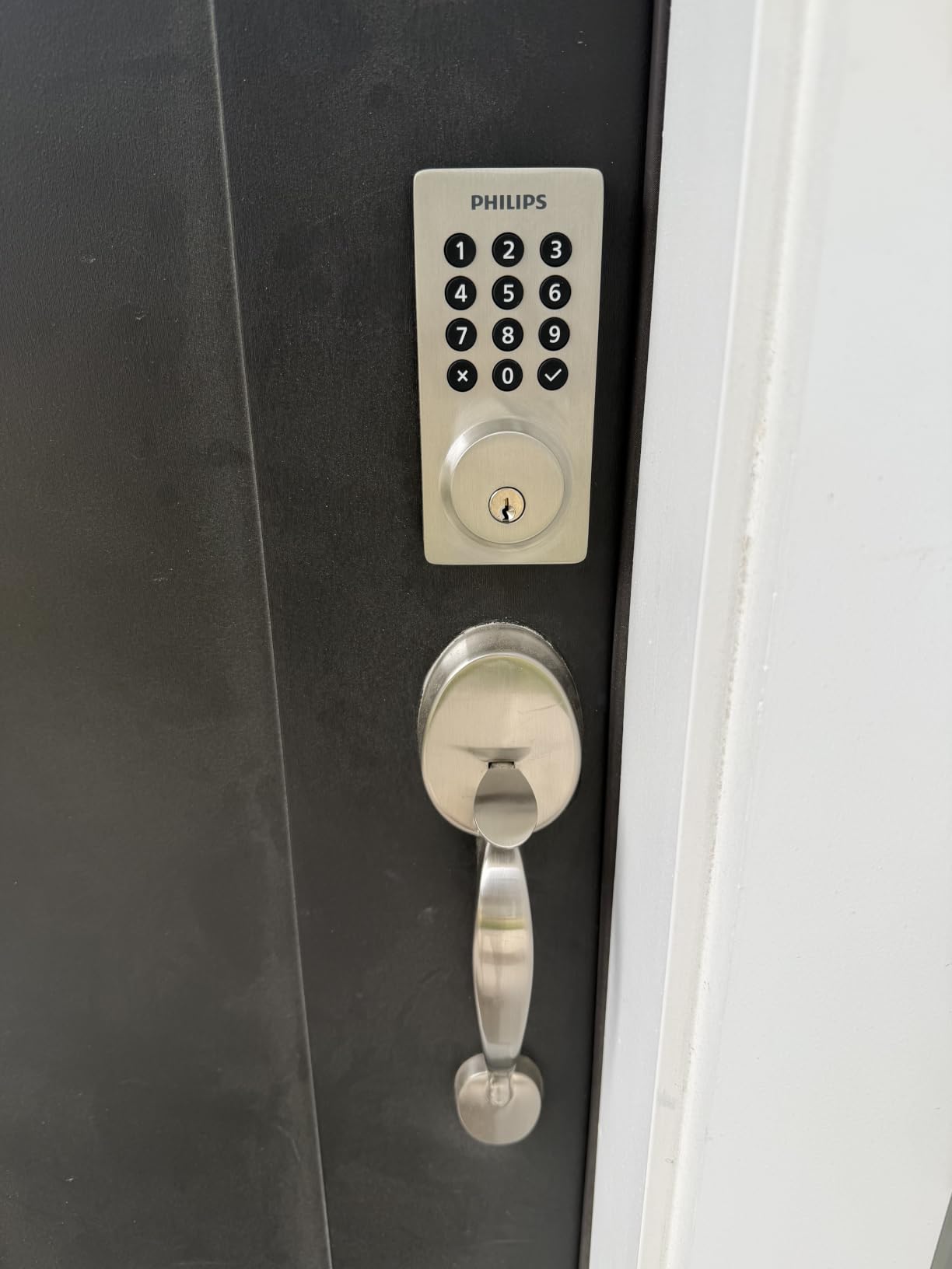 Philips Smart Lock, Smart Door Lock Built-in WiFi, App Remote Control, Keyless Entry Door Lock for Front Door, Deadbolt Lock Auto Lock, Support Alexa & Google, IP54 Waterproof, Black customer photo 1