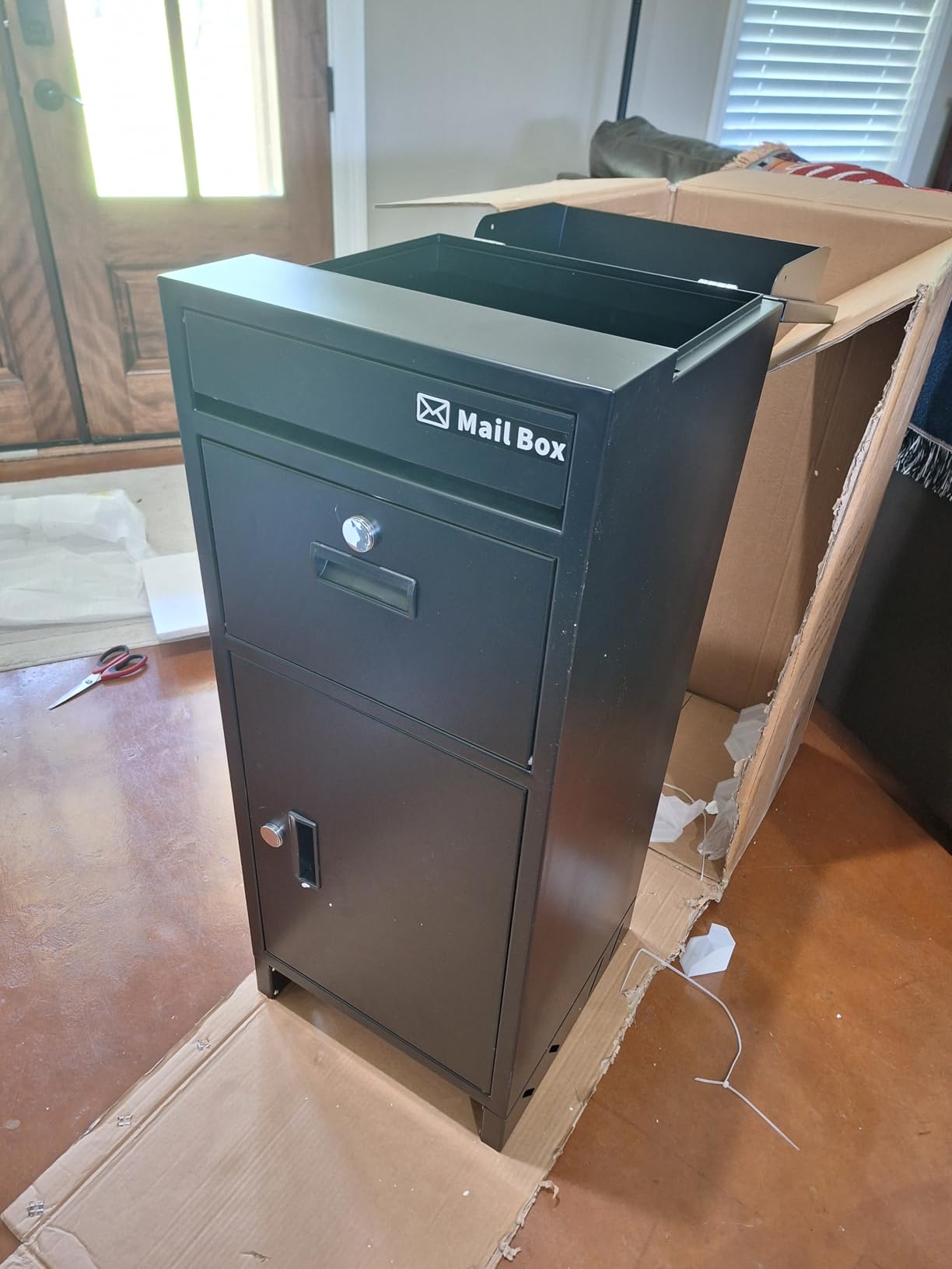 Package Delivery Boxes for Outside, No Installation Drop Box | Lockable, waterproof outdoor parcel storage for porch, patio, curbside customer photo 2