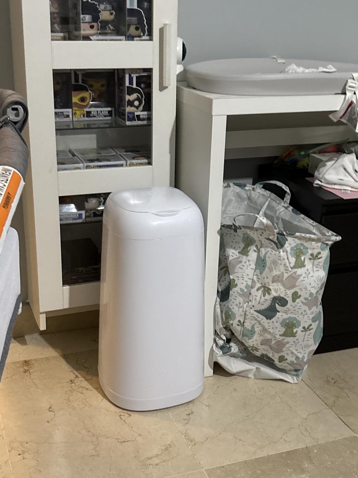 Diaper Genie Classic Diaper Pail Gift Set | Push-N-Lock Odor Control | Includes Starter Refill and Jumbo+ Refill | Holds up to 1,245 Newborn Diapers | Baby Registry Must-Have customer photo 2