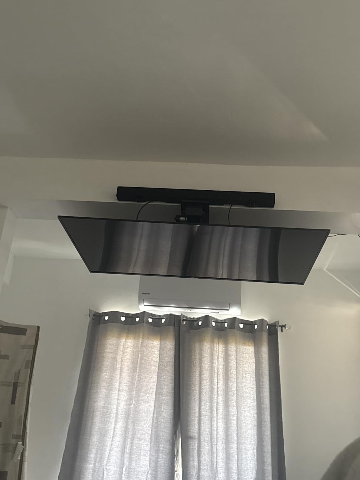 monTEK Motorized Ceiling TV Mount with Remote for 43-86 Inch TVs | Electric TV Mount Motorized Drop Down, for Flat and Pitched Roof, Holds up to 99 lbs, 4X Load Tested, App and Voice Control customer photo 2