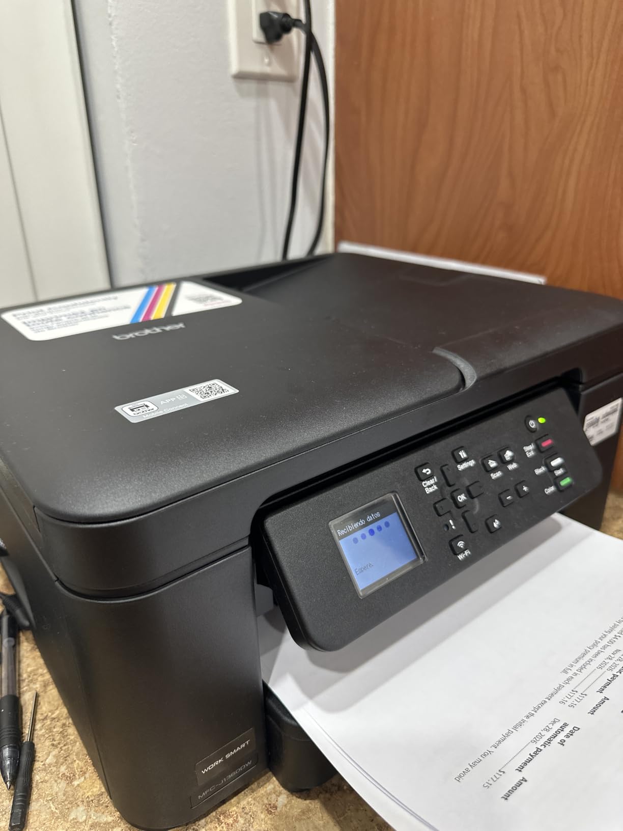 Brother Work Smart 1360 Wireless Color Inkjet All-in-One Printer with Automatic Duplex Printing and 1.8