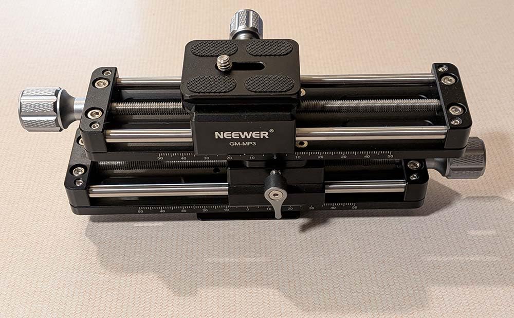 NEEWER Macro Rail Slider, 4 Axis 360° Rotating Aluminum Alloy Focusing Rail with Arca Type Quick Release Plate 1/4