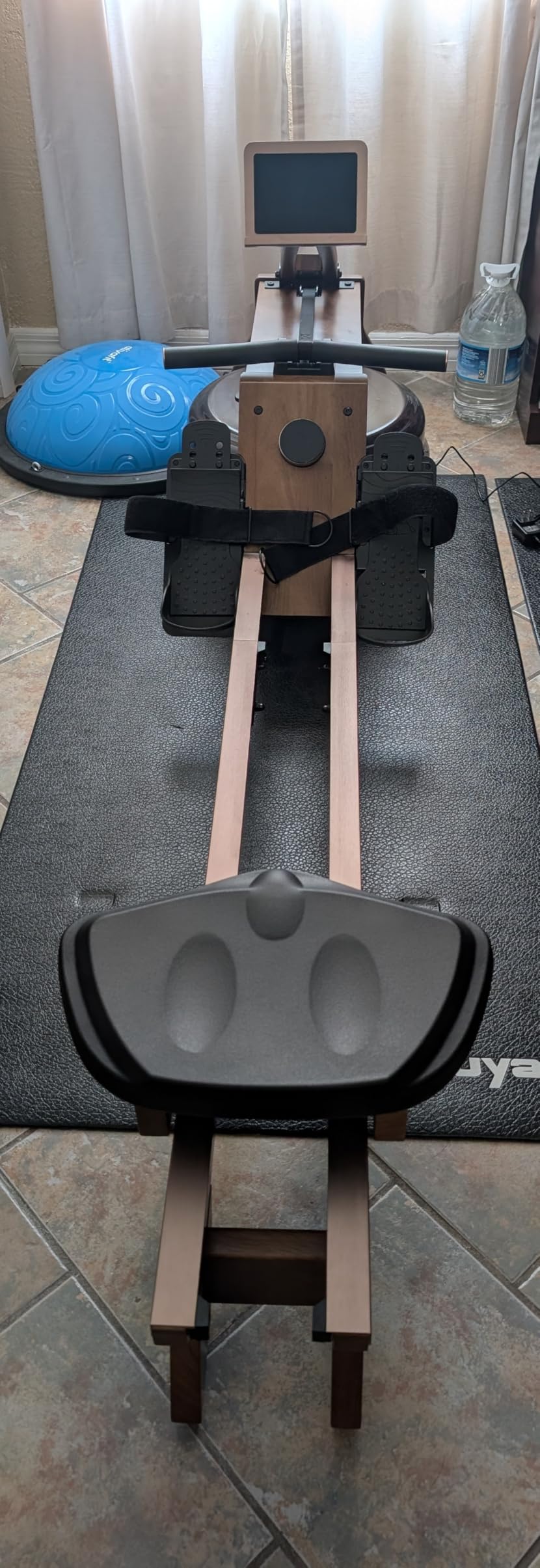 Water Rowing Machine for Home Use, WENOKER Wooden Foldable Rower Machine with Dedicated Monitor & Bluetooth APP, Large Water Tank & Comfortable Seat for Immersive Water Rower, 350LBS Weight Capacity customer photo 1