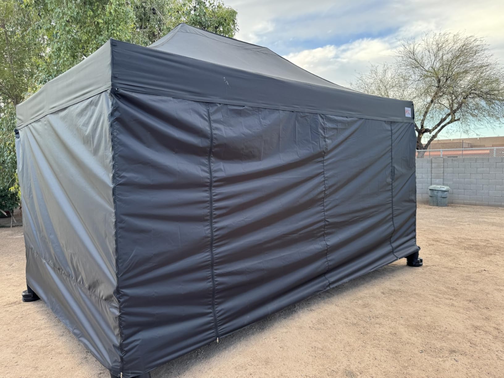 MASTERCANOPY 10x10 Heavy Duty Pop up Canopy Tent with Sidewalls, White | One Person Set Up, Silver Coated Fabric,Waterproof & UV-Proof, 4 Sidewalls, Wheeled Bag, 3 Height Adjust, Market/Vendor/Event customer photo 2