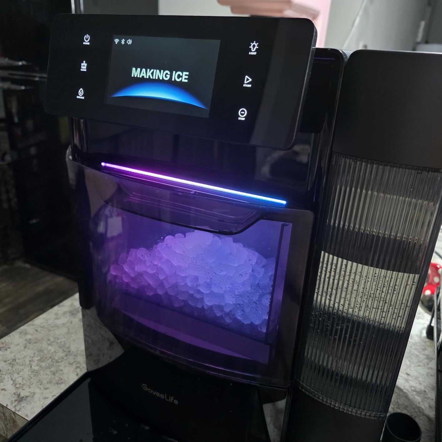 GoveeLife Smart Nugget Ice Maker Pro, 60lbs Daily, 6-Minute First Ice, 40dB Ultra-Quiet with AI NoiseGuard, App & Voice Control, Self-Clean, 3.5lbs Basket & Dual Water Tanks, for Home Kitchen, Party customer photo 1