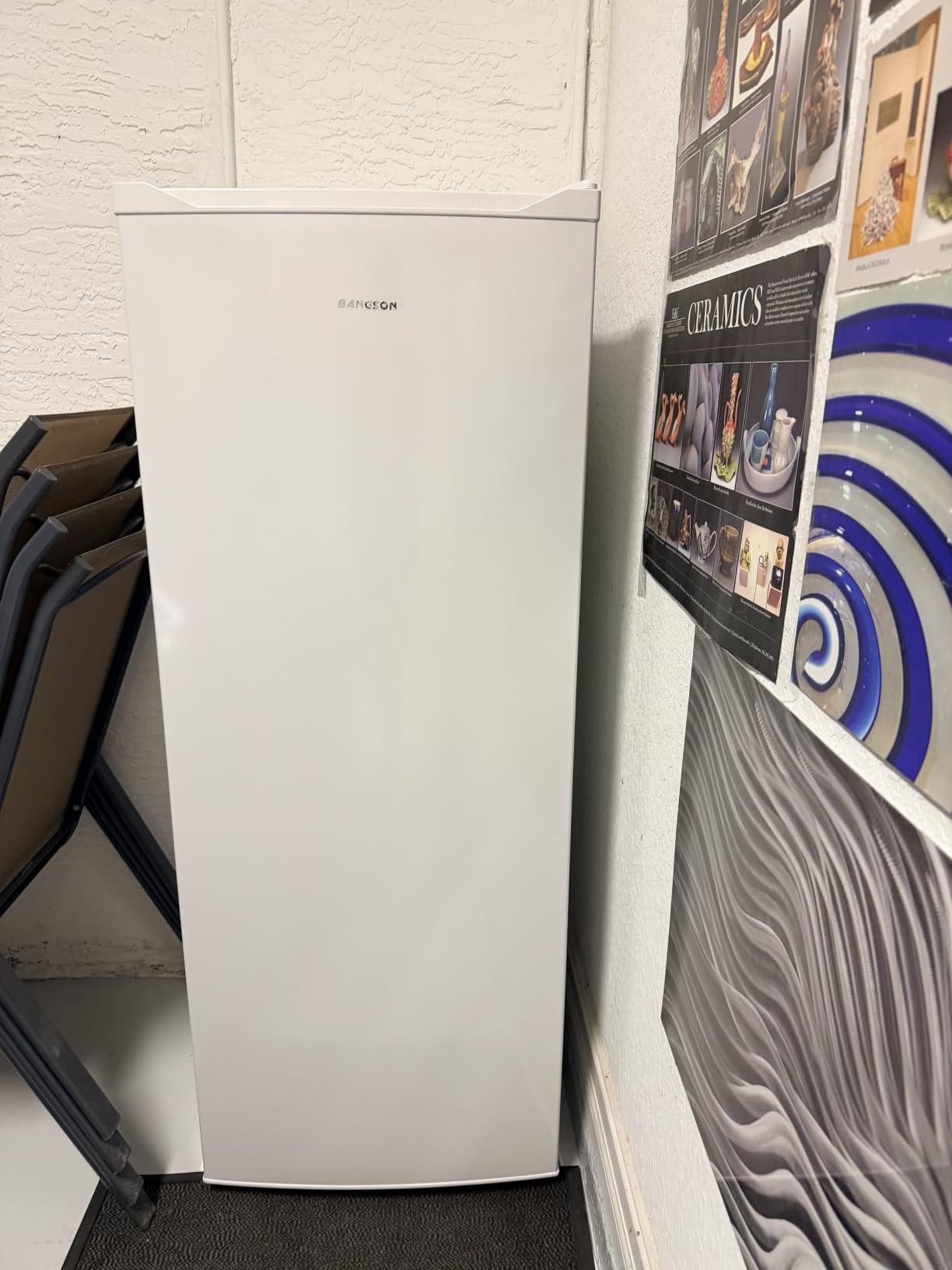 BANGSON 6.5 Cu.ft Upright Freezer for Apartment, Silver | Stand Up Freezer with Adjustable Thermostat, Large Capacity with 6 Freezer Storage Zones customer photo 1