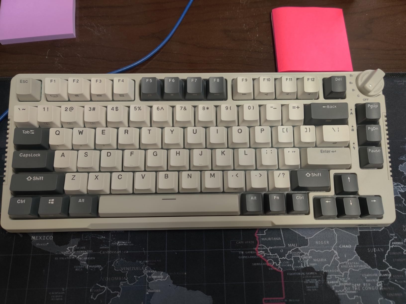 RK ROYAL KLUDGE M65 Wireless Gaming Keyboard with Volume Knob, 60% Hot Swappable Mechanical Keyboard 2.4G/BT/USB-C, Gasket Mount, Battery Display, PBT Keycaps, Hot-Swappable Cream Switch, Black customer photo 1