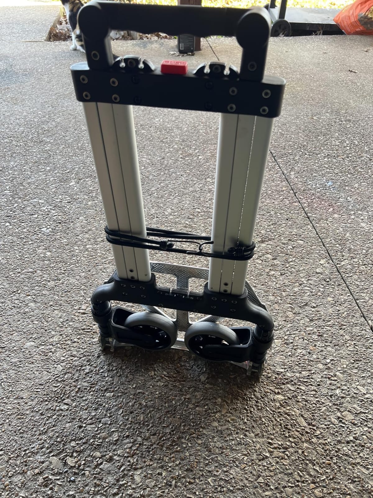 Folding Hand Truck, 2 in 1 Portable Heavy Duty Carrying Moving Dolly Cart with 4 Foldable Wheels and Retractable Handle Duty 330lbs (Blue) customer photo 2