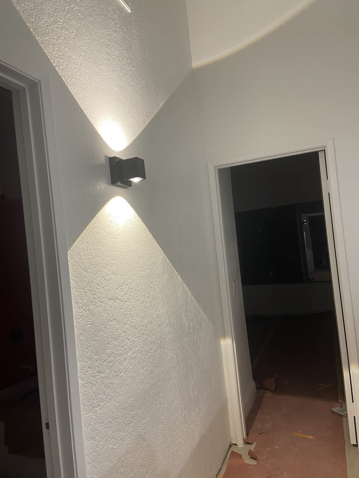 Tubicen Wall Sconce Up Down Bright Dimmable Movie Theater Lights Hardwired | Modern LED Wall Light Fixtures for Living Room Hallway Stairway TV Home Theater Sconces Aluminum 8W Warm White, Black customer photo 1