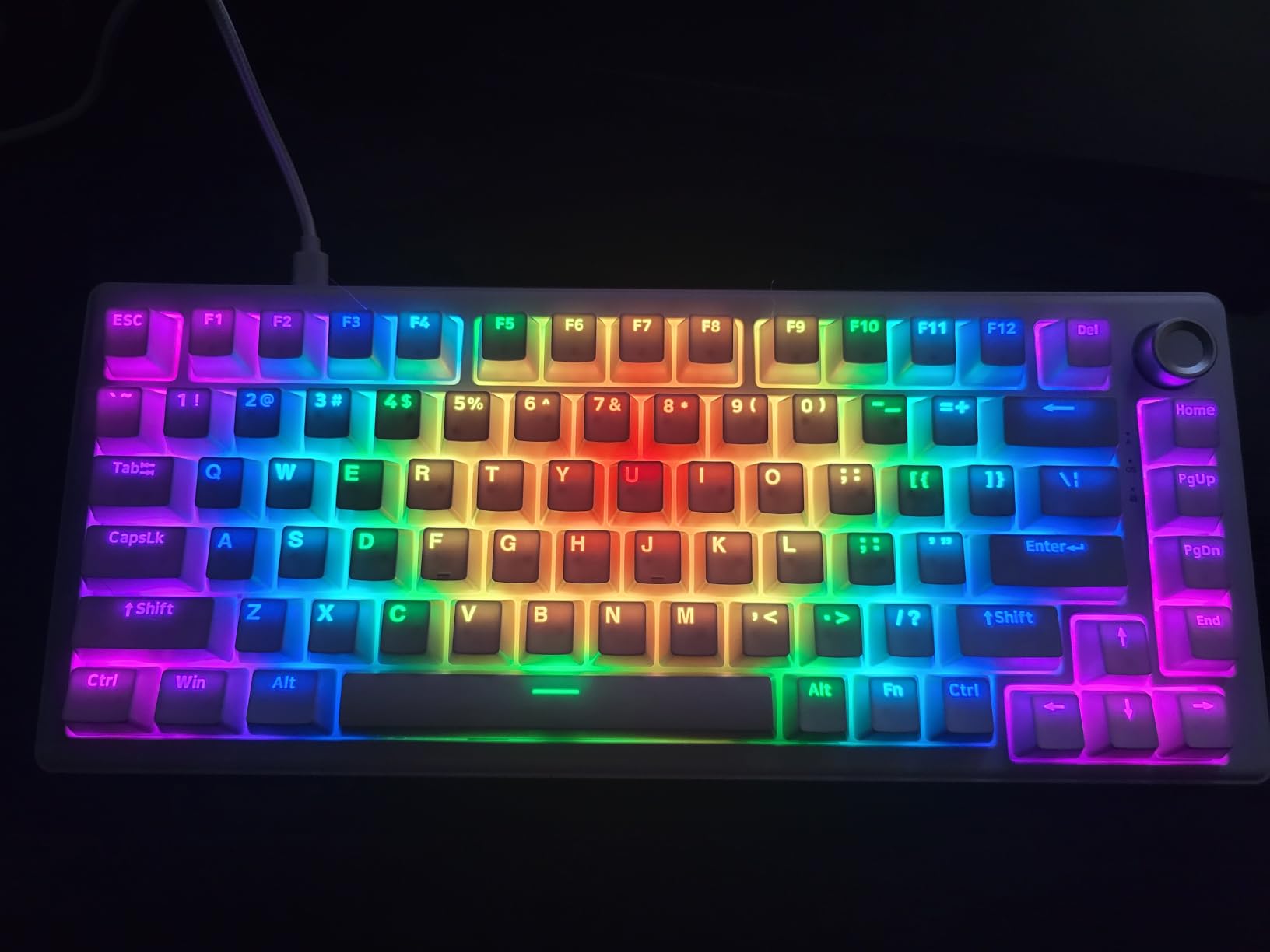 DIERYA DK81E 75% Mechanical Gaming Keyboard, Hot-Swappable, Wired, White | Gasket Mount, Pre-Lubed Linear Switches, 6-Layer Foam, Programmable, Volume Knob, RGB Backlight, Double-Shot Keycaps customer photo 1