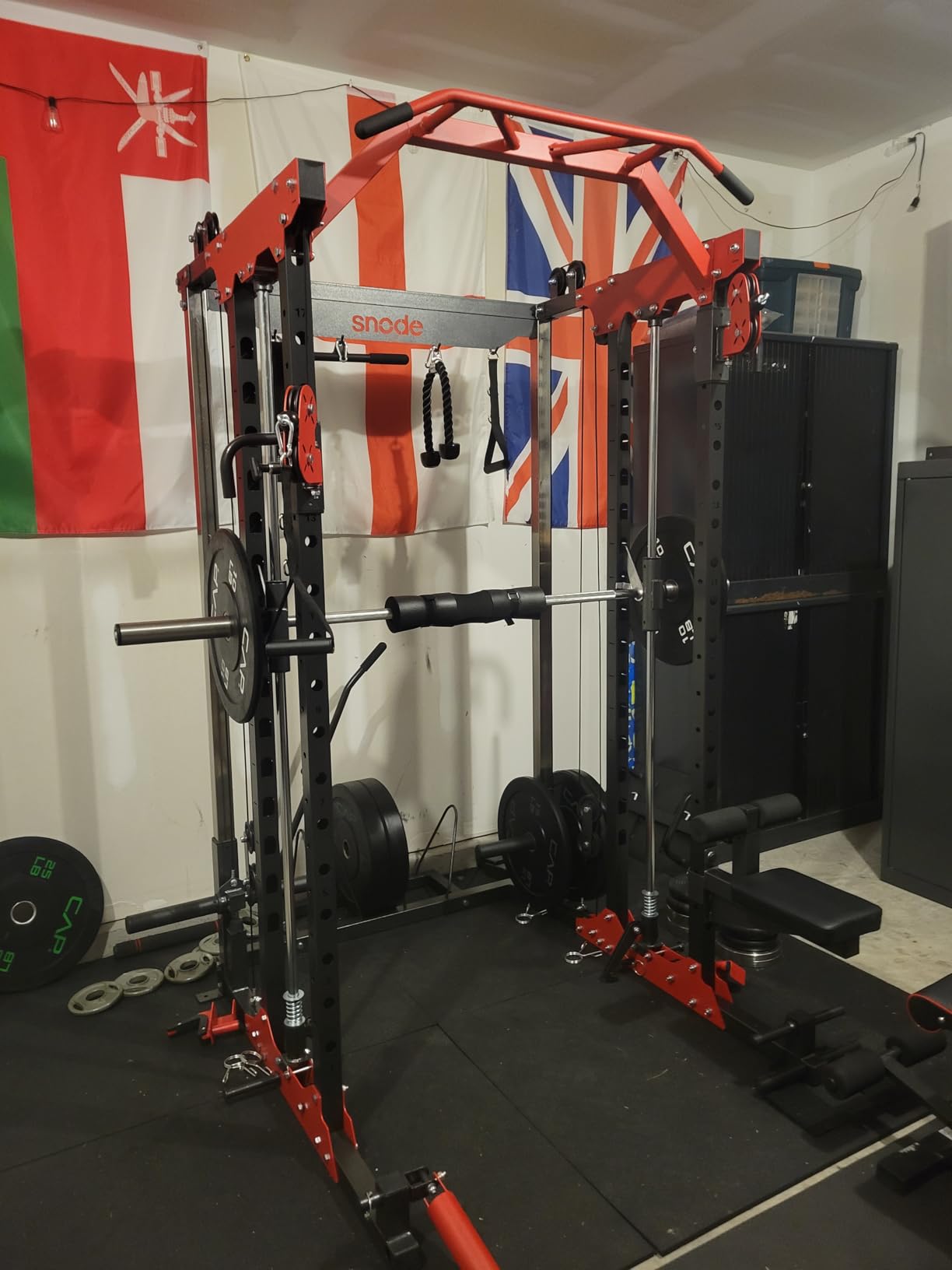 SNODE ALL10 All-in-One Smith Machine Home Gym, Multi-Functional Power Rack, 1:1 or 2:1 Pulley Ratio, Cable Crossover, Squat Rack with Leg Press, 2000LB Weight Capacity customer photo 2