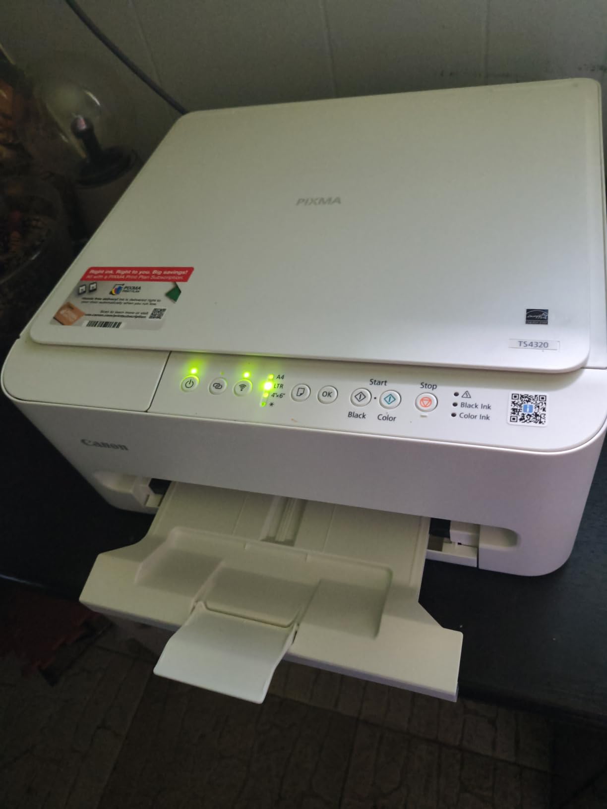 Canon PIXMA TS4320 - Wireless Color Inkjet Printer for 2-Sided Printing & Photos, Cost Efficient Multi-Function Printer, Copier, Scanner for Home Use, Compact Design, Easy Setup customer photo 2