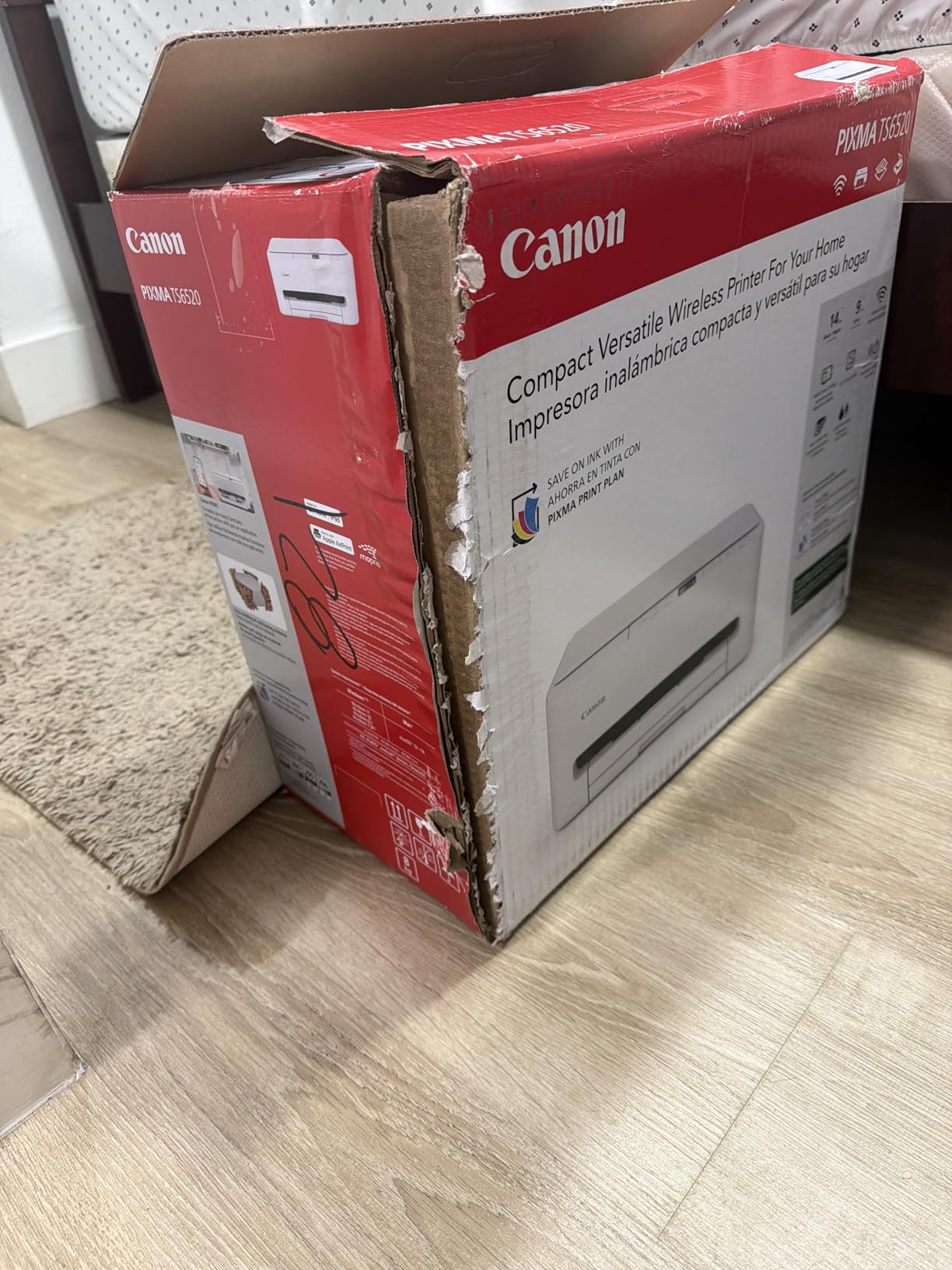 Canon PIXMA TS6520 Wireless Color Inkjet Printer Duplex Printing, White - Home Printer with Copier/Scanner, 1.42