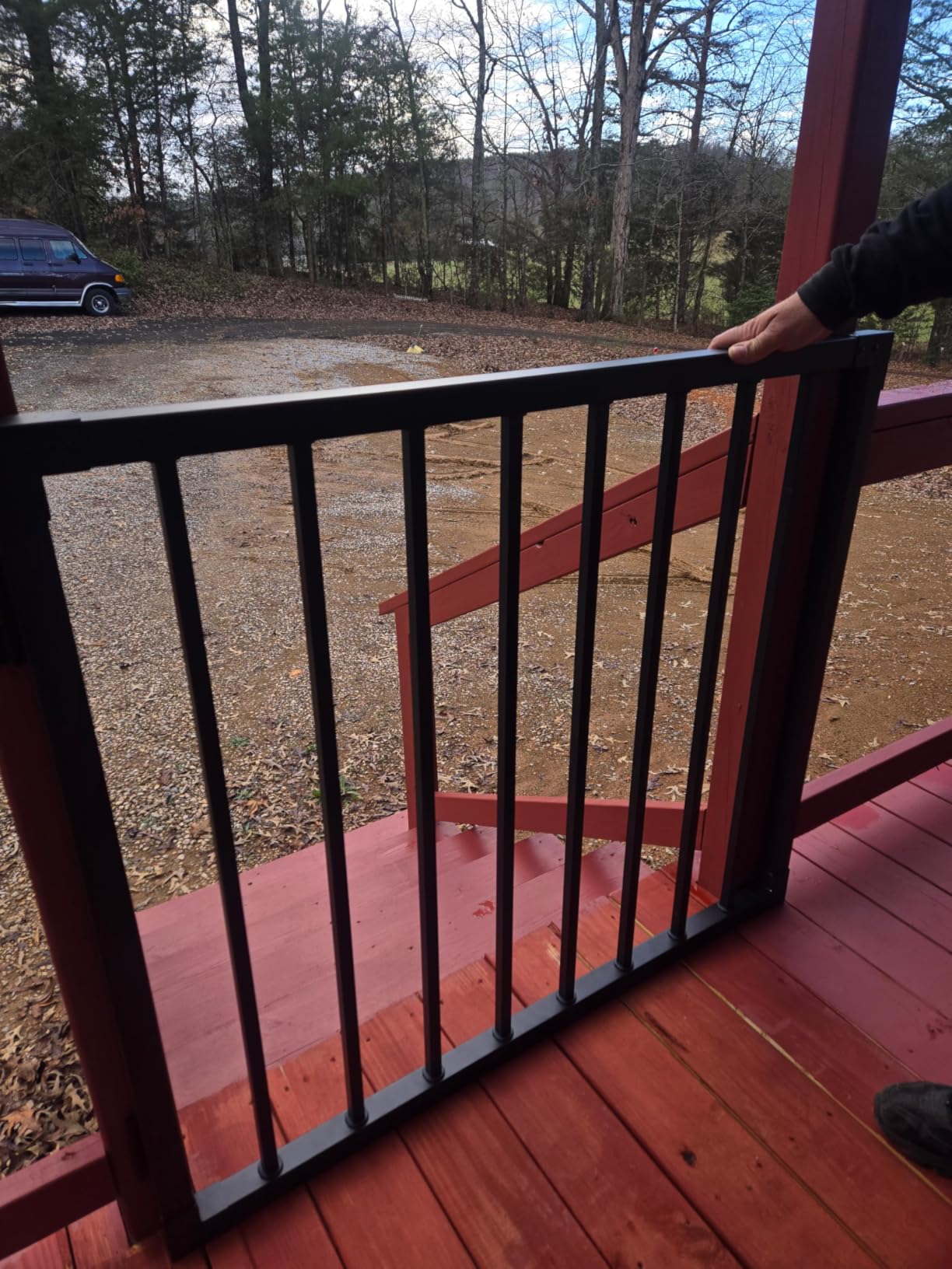 36''H Heavy-Duty Steel Fence Gate, Black | Adjustable up to 48in wide, hinges & latch included, easy install for residential yards & patios customer photo 1