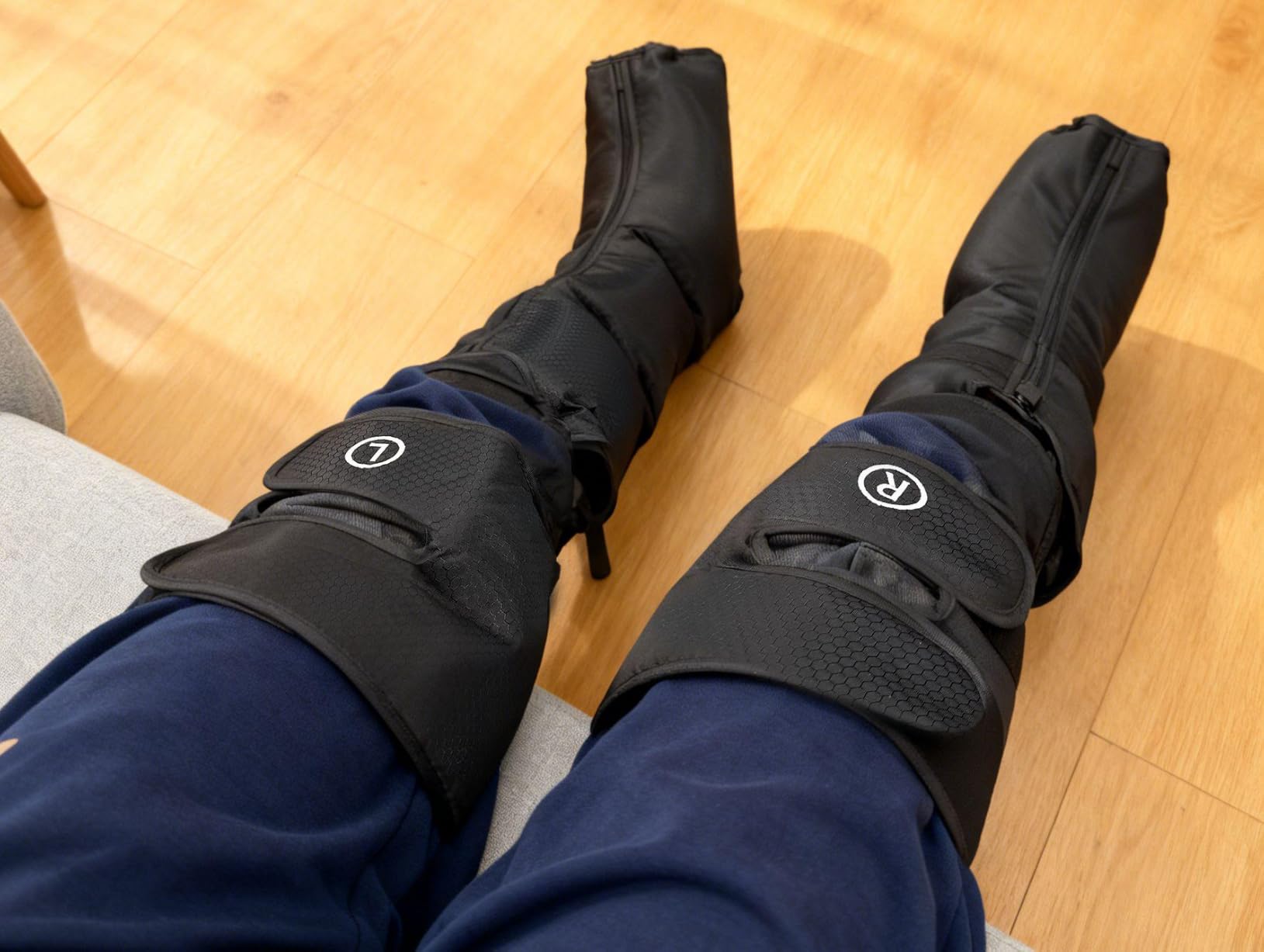 Leg Massager with Heat, Compression Boots for Circulation and Pain Relief, 3 Heat, 6 Intensities, 6 Modes, Pressure Sensor customer photo 1