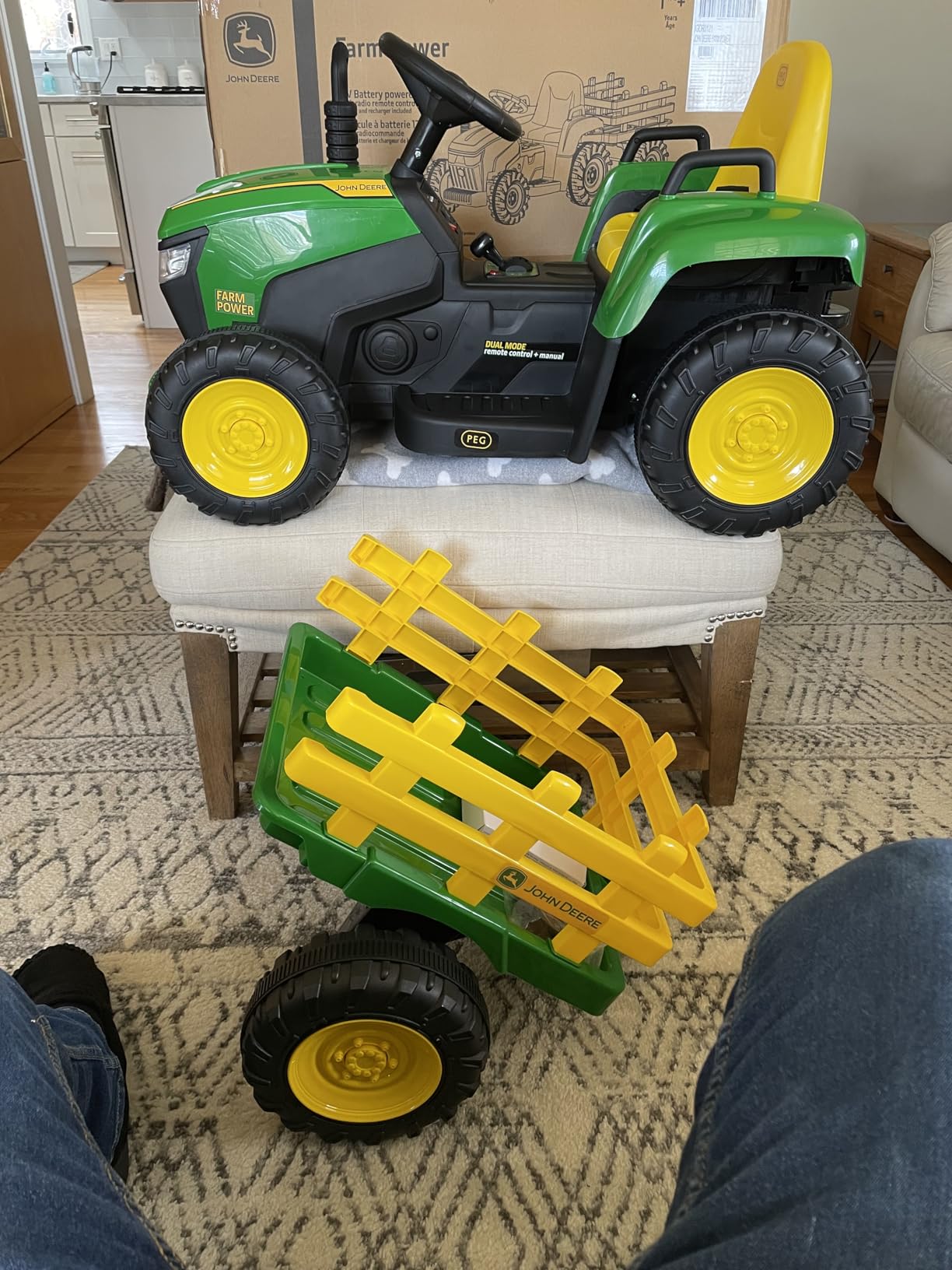 Peg Perego John Deere Farm Power 12 Volt Ride-on Tractor and Trailer with Remote Control customer photo 1