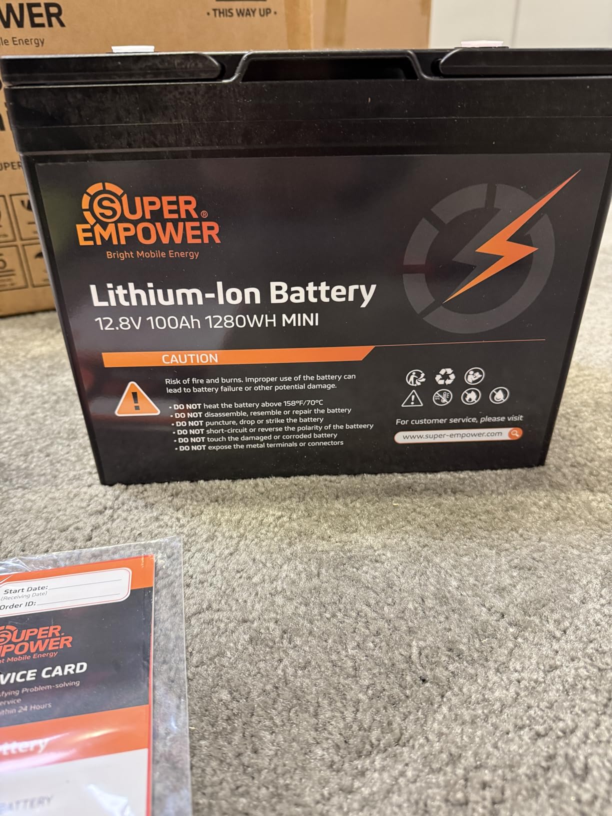 12V 100Ah LiFePO4 Battery, Group 24 Deep Cycle RV/Trolling Motor Battery | 1280Wh Capacity, 100A BMS, Low-Temp Cutoff, Supports 4P4S Expansion, Up to 20.48kWh, for RV, Trolling Motor, Marine & Solar customer photo 2