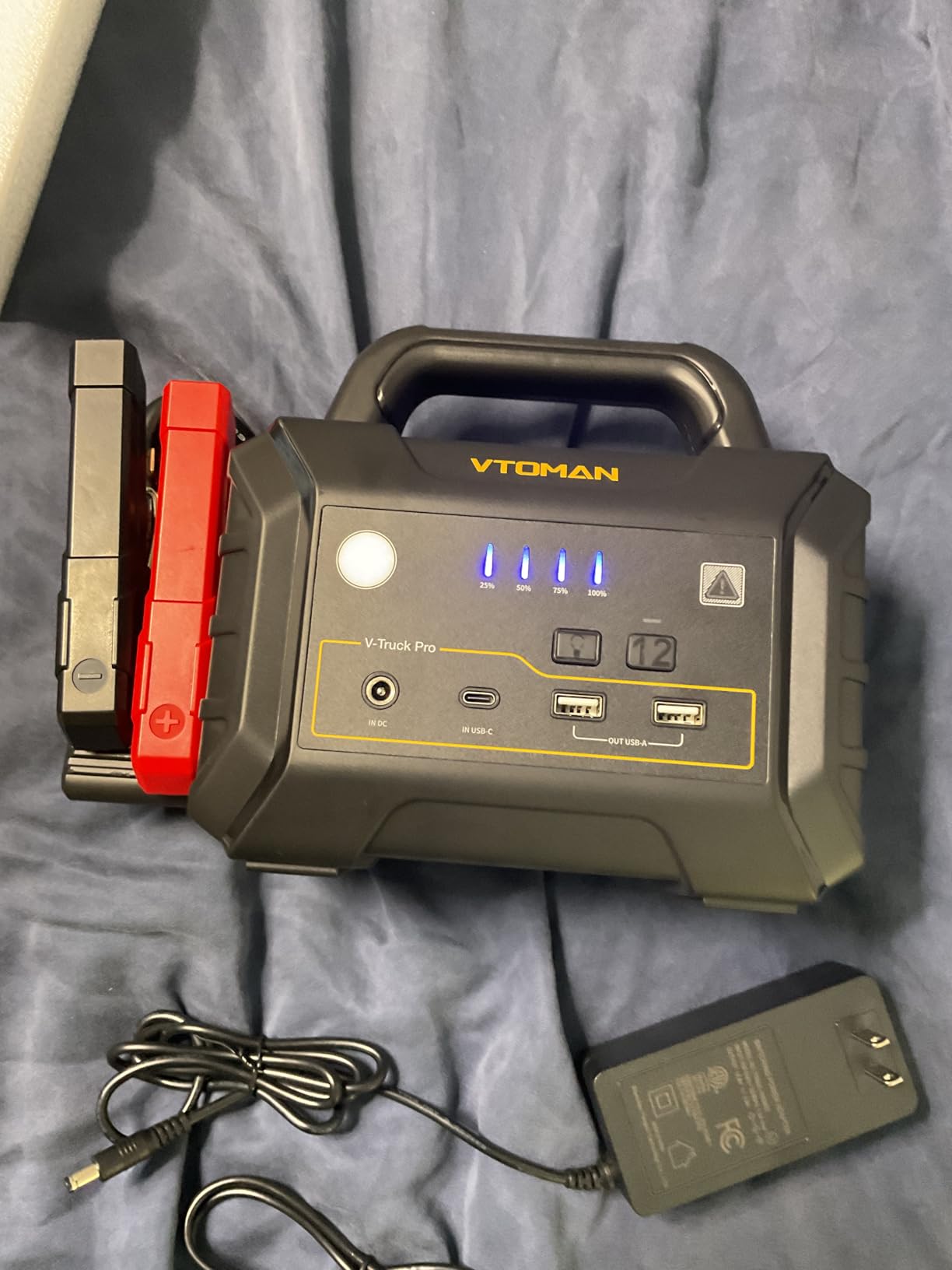 VTOMAN V-Truck Pro 8000A Car Battery Jump Starter with 65W Quick Charge | 41600mAh Portable Jump Starter, Power Pack for All Gas All Diesel, 12V Jump Box, LED Light, Long Jumper Cables customer photo 1