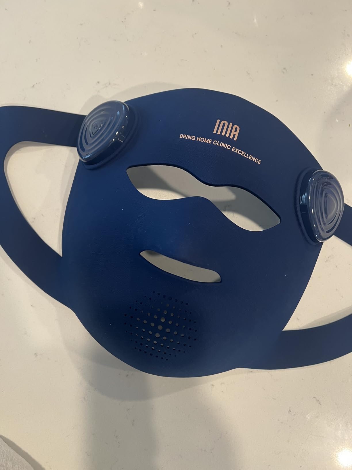 INIA GLOW 4D Wireless Red Light Therapy Mask for Face, Dual NIR, 320 LEDs | 4D Contour-Fit, Under-Eye Cooling, 4 Modes, Cordless & Rechargeable, Home & Travel Use, Skincare Gift for Women Wife Mom customer photo 1