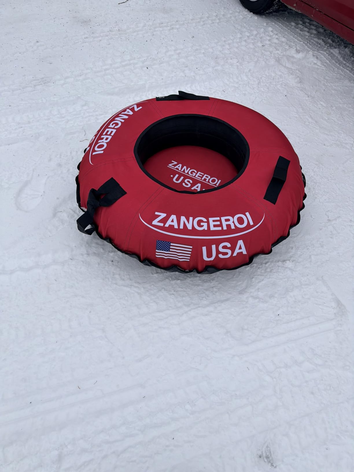 Snow Tube for Sledding Snow Tubes Heavy Duty Snow Tube for Kids Adult Snow Sled Sledding Tube Inflatable Snow Tubes for Kids Towable Rubber Snows Tube with Cover customer photo 1
