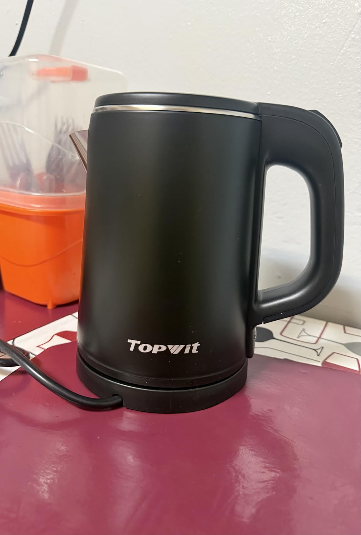 TOPWIT 0.8L Small Electric Kettle, Portable Travel Kettle, Stainless Steel | 800W Fast Boiling, Auto Shut-Off & Boil-Dry Protection, Tea Kettle for Home, Office, Business Trip, Hotel, Dorm customer photo 2