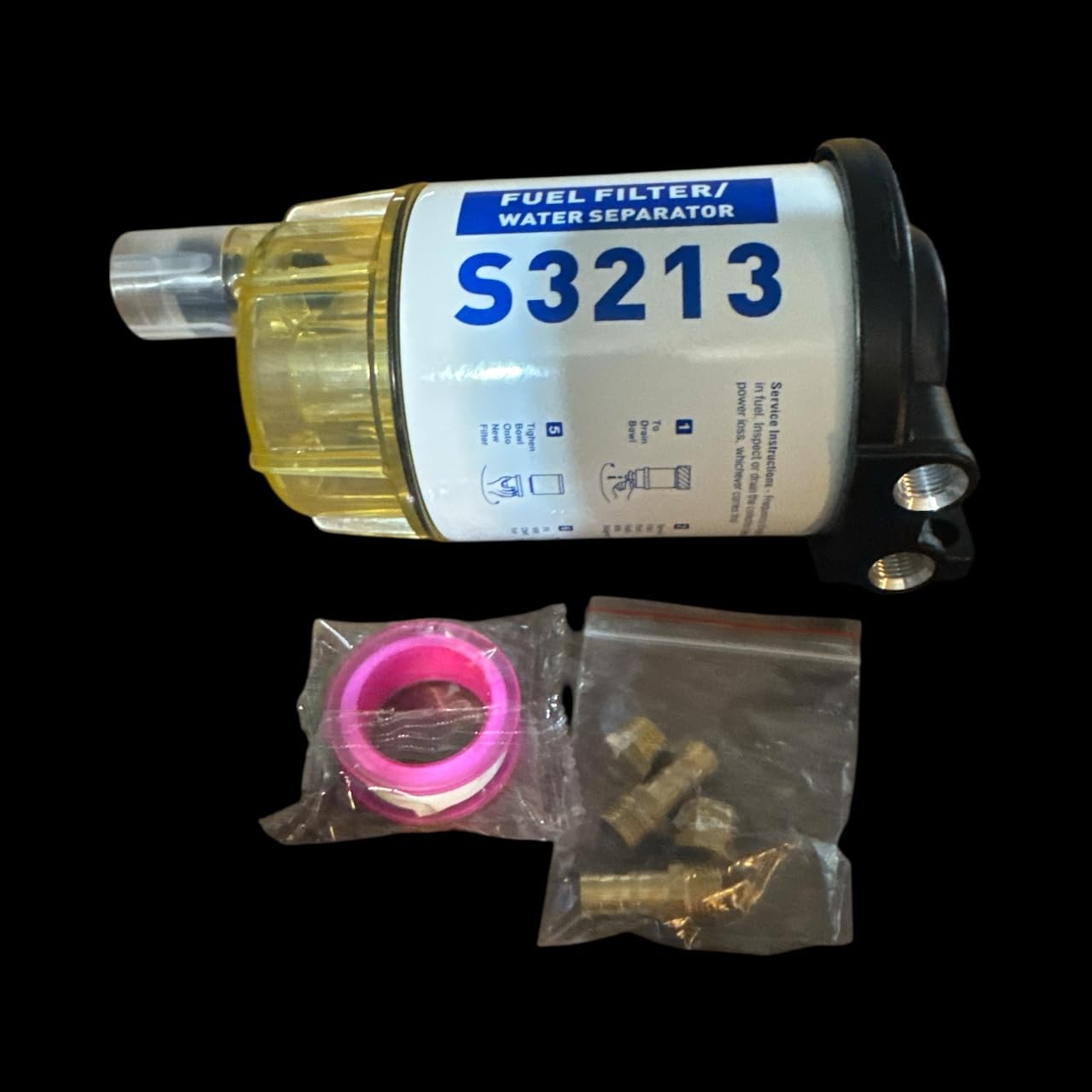 S3213 Fuel Water Separator Kit for Yamaha and Mercury Outboard Motors | 3/8