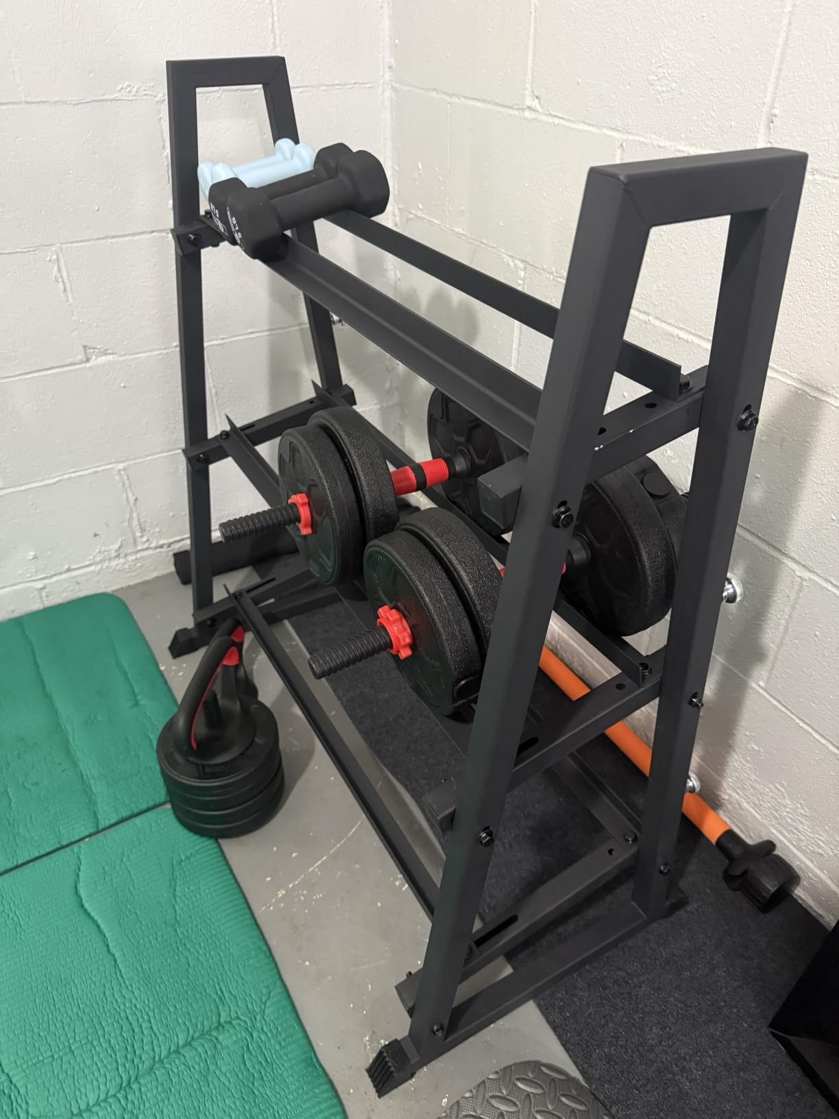 Leteuke 3 Tier Dumbbell Rack Stand Only, 1300LBS Heavy Duty | Trapezoidal Frame for Stability, Space-Saving Design; Fits Dumbbells, Kettlebells, Barbells for Home Gym customer photo 2