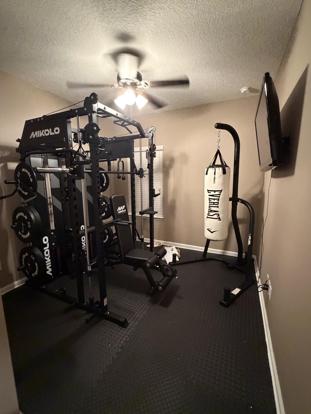 Mikolo Smith Machine with Weight Stack, Power Cage Home Gym System with LAT Pulldown & Cable Crossover, Multi-Functional Trainer with Dual Pulley System customer photo 2