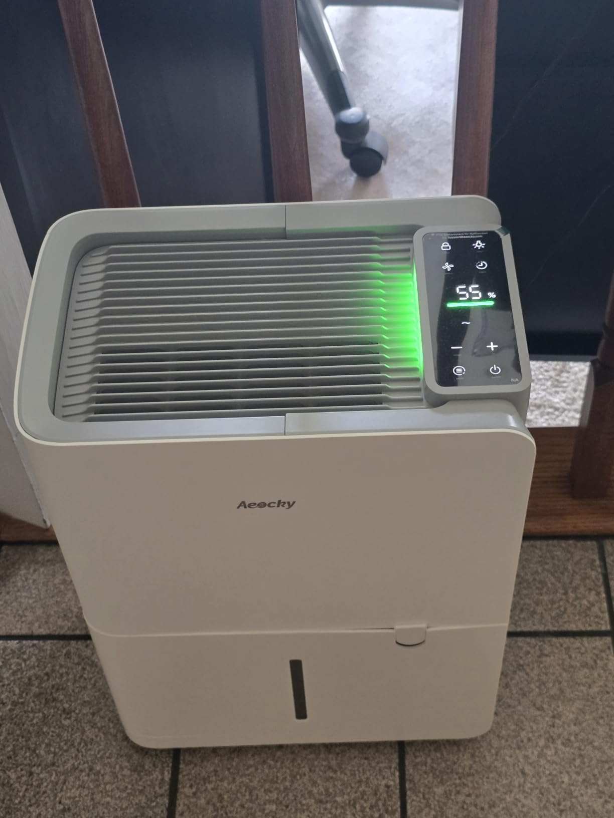 AEOCKY 50 Pint/Day Compressor Dehumidifier, 3500Sq.Ft for Basement, Home, Bedroom, Bathroom with Drain Hose, 0.8 Gallon Water Tank Capacity, Intelligent Humidistat, Quiet customer photo 1