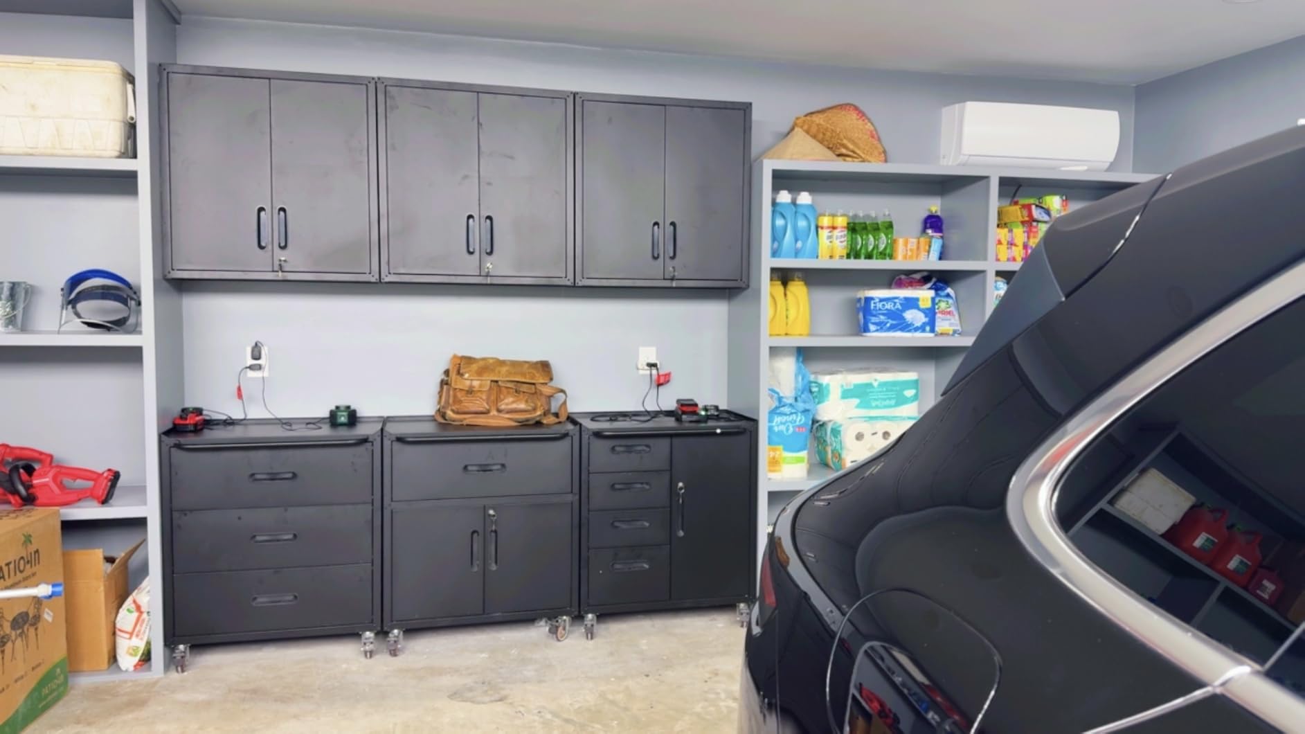 Garage Storage Cabinet System 6pcs Heavy Duty Workshop Set Wall Cabinet Lockable Rolling Tool Cabinets with Adjustable Shelves Metal Garage Storage Cabinets customer photo 2