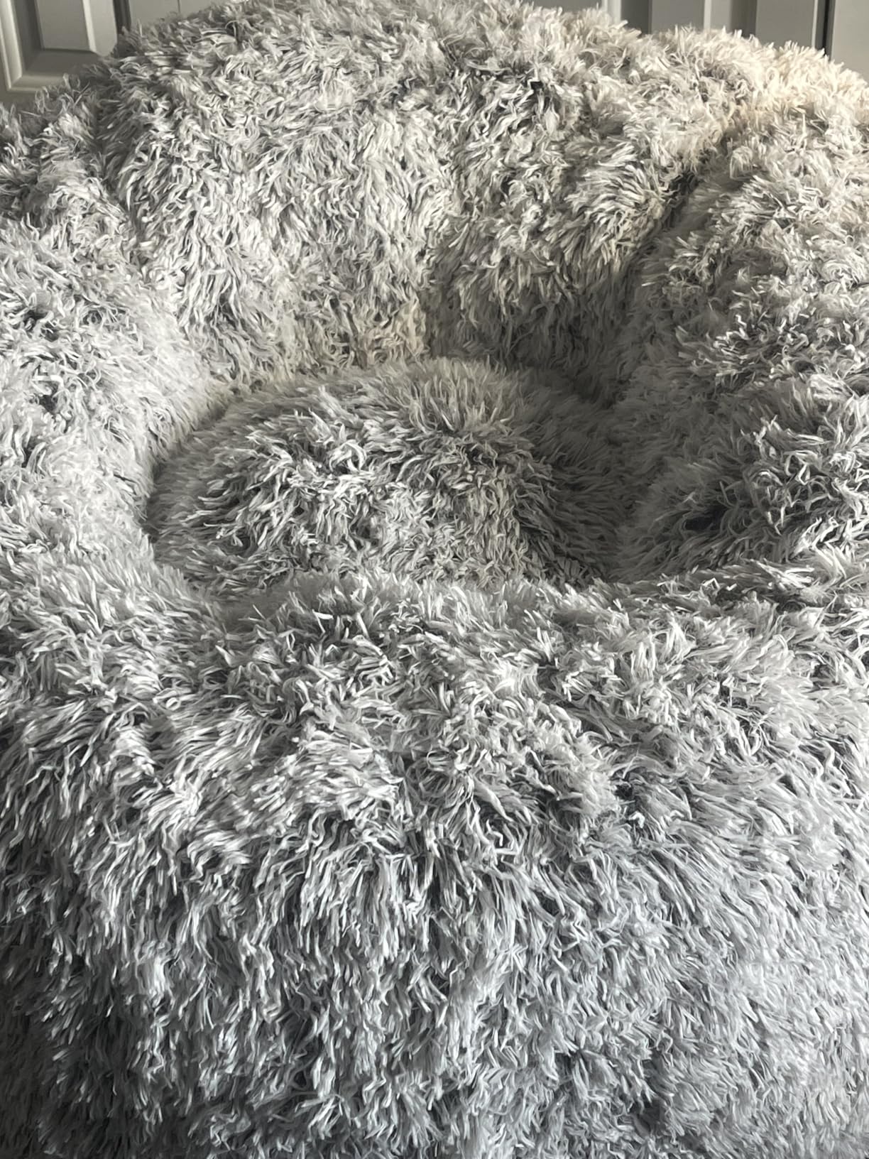 Plush Faux Fur Bean Bag Chairs, Memory Foam Filled Sofa Chair Shape Bean Bag for Adults/Teens/Kids, Ultra-Soft Lazy Sofa for Living Room Bedroom College Dorm, Grey customer photo 1
