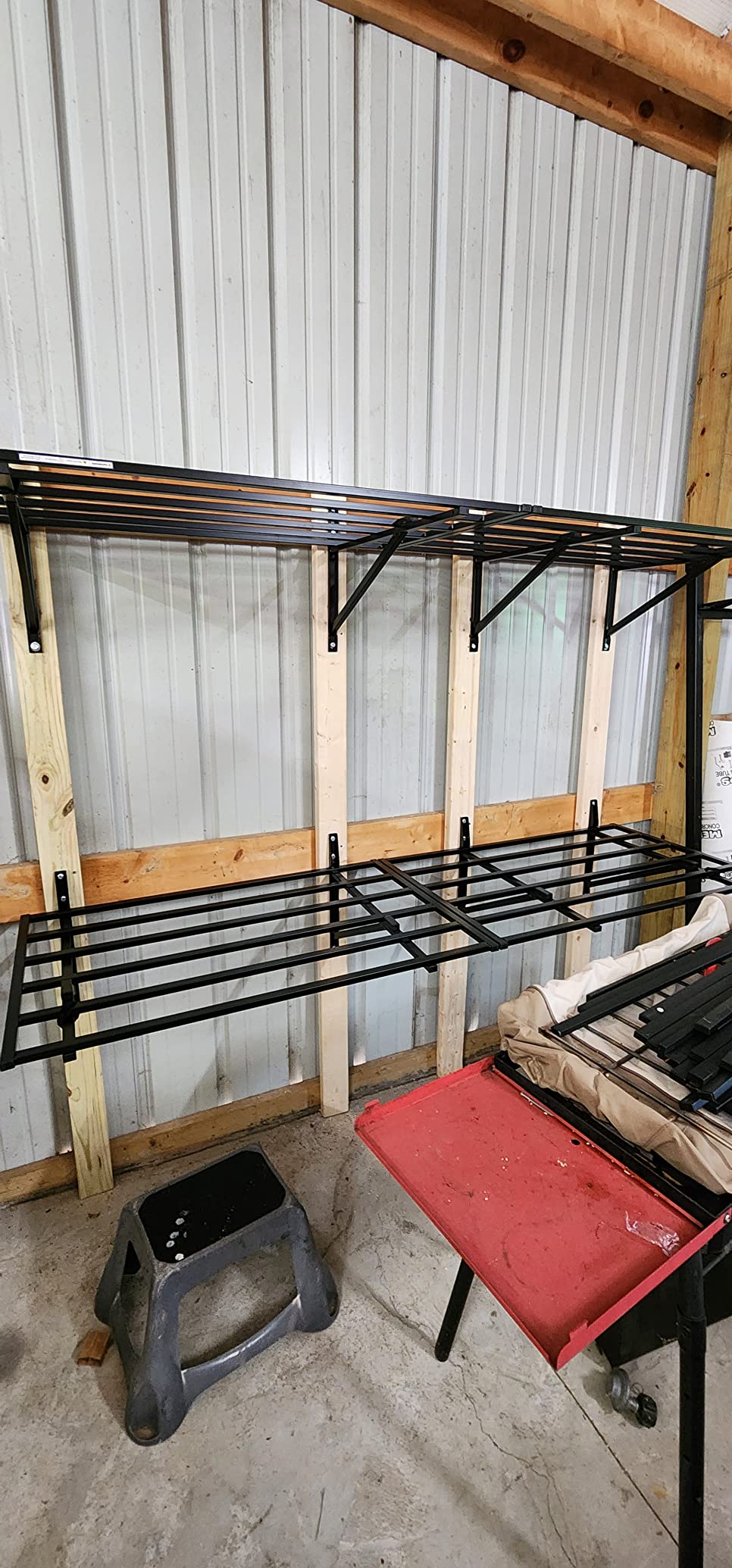 FLEXIMOUNTS 2-Pack 2x6ft Garage Wall Shelving with 8 Hooks, 1200lbs, Black | Heavy Duty Garage Shelving Wall Mounted, Rustproof Finish, Storage for Power Tools, Garden Supplies, Storage Bin, Lite Series customer photo 2