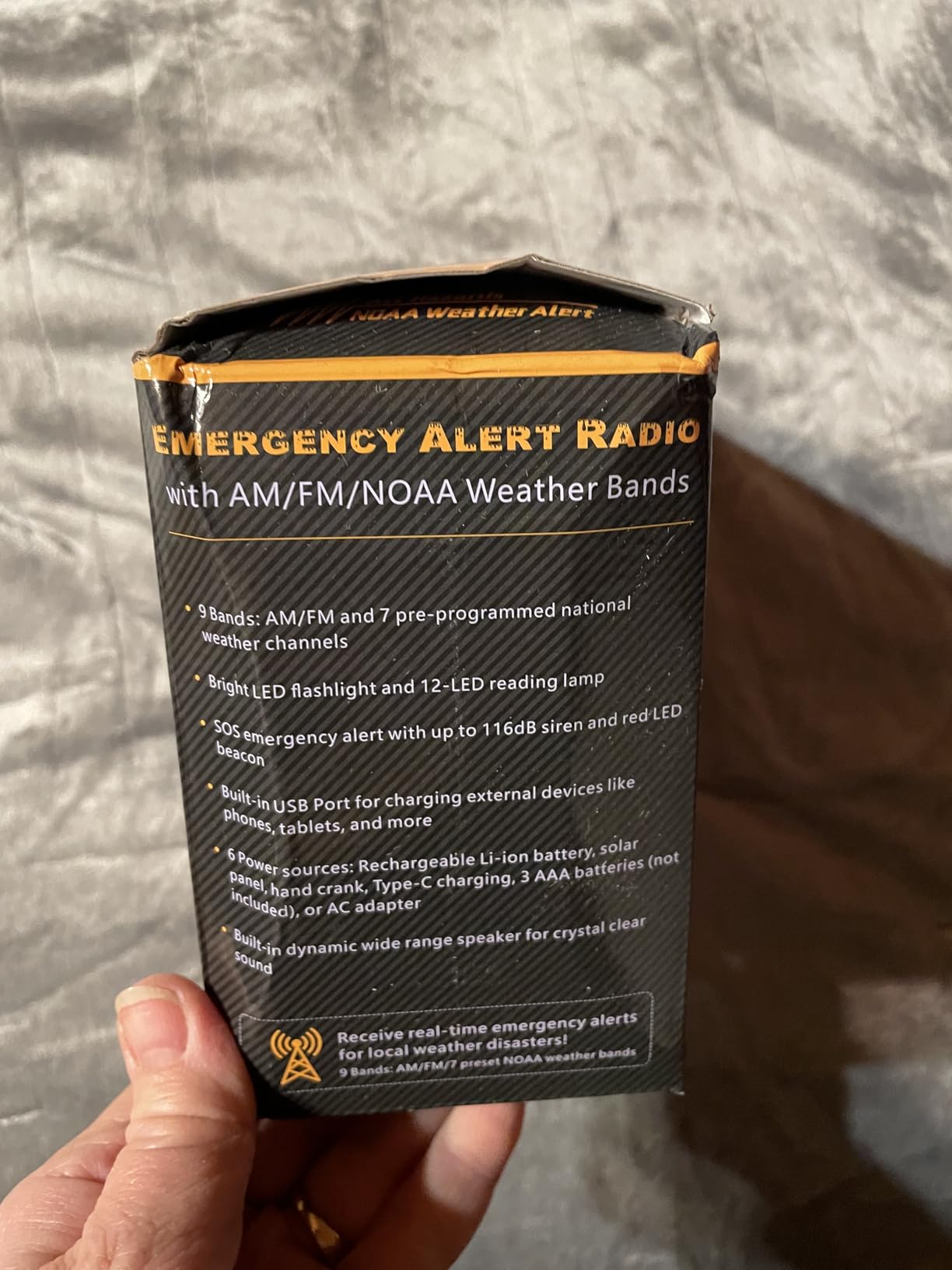Mesqool Emergency Weather Radio NOAA Alert with Battery Backup 12000mAh | Solar Hand Crank, Radios Portable AM FM LED Flashlight Cell Phone Charger for Home Camping Survival Kit customer photo 2