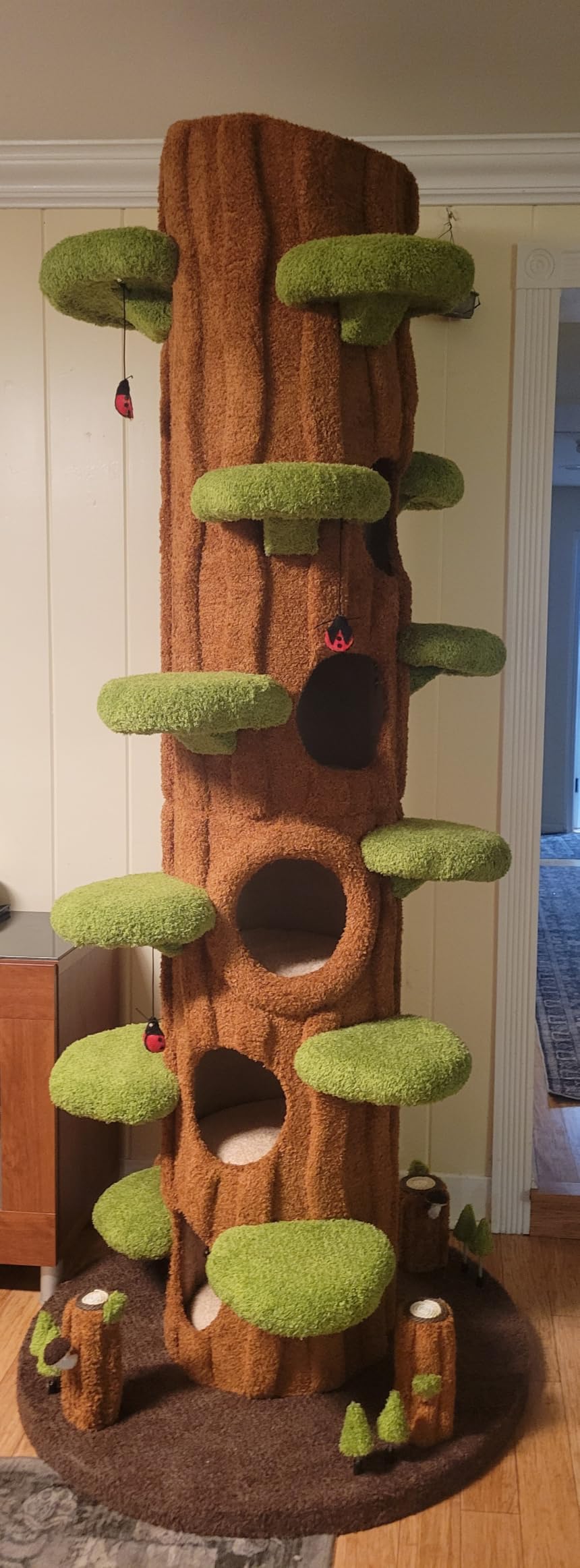 NUNU LAB Large Cat Tree for Indoor Cats - Multi-Level Solid Wood | cat tree tower with Sisal Scratching Posts, Jumping Platforms, Plush Perches & Spring Toys for Multi-Cat Homes customer photo 2