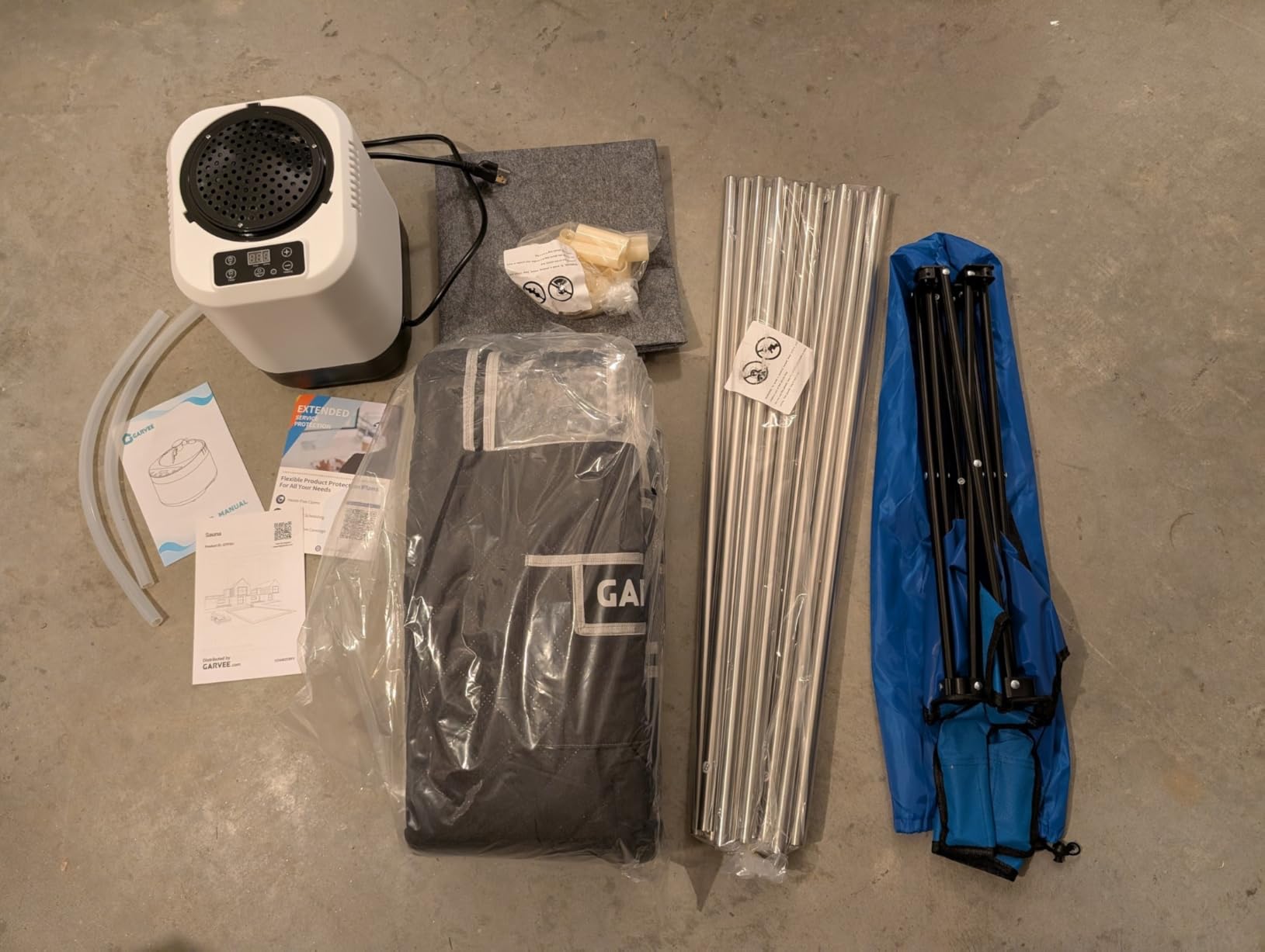 Garvee Sauna Box, Portable Sauna for Home with 4L 1500W Steamer, 99 Mins Timer, 600D Encrypted Fibre, Foldable Sauna for Home Spa (Grey) customer photo 1