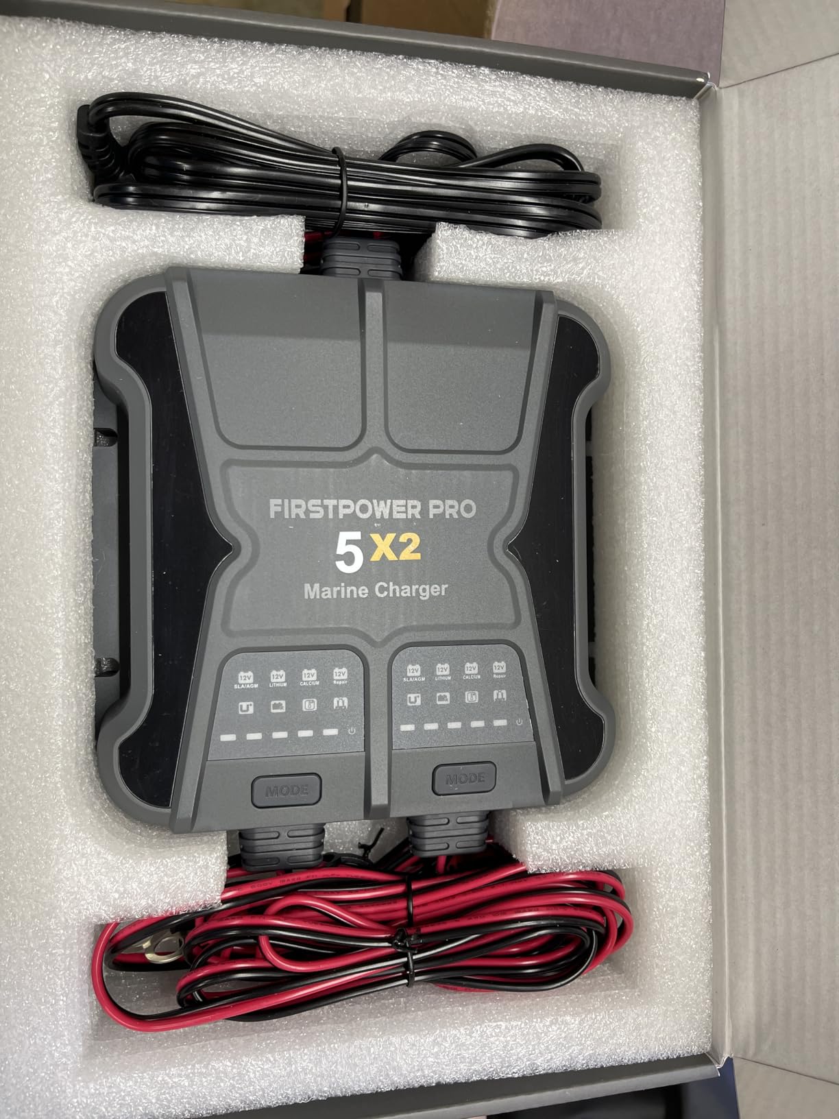 2 Bank Marine Battery Charger 5X2, 10A (5A/Bank) - 12V Boat Charger | 10A Onboard Battery Charger, Waterproof, Charged 24/7, Overcharge & Temperature Protection for Lead-Acid & Lithium Battery customer photo 1