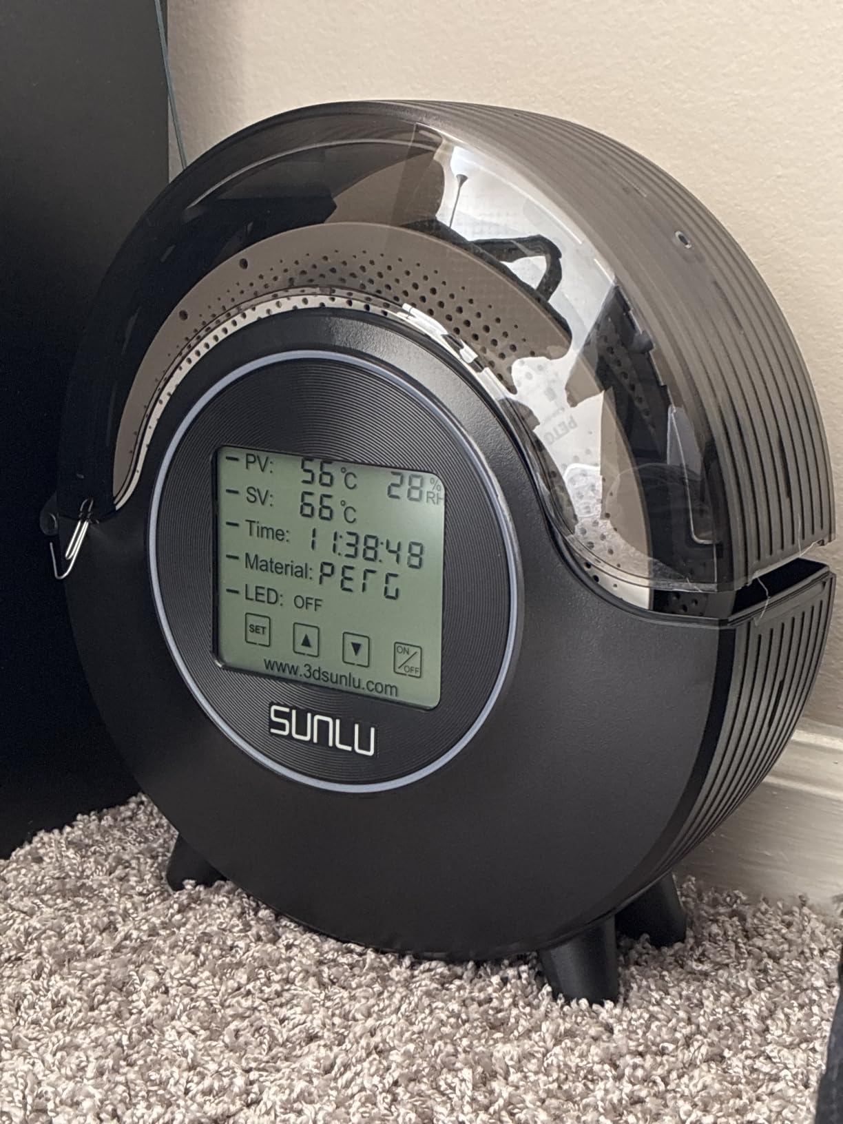 SUNLU Official Filament Dryer S2, Upgraded 3D Filament Dryer with 360°Heating Fan, Filament Dehydrator, One-Key Set with 4.6