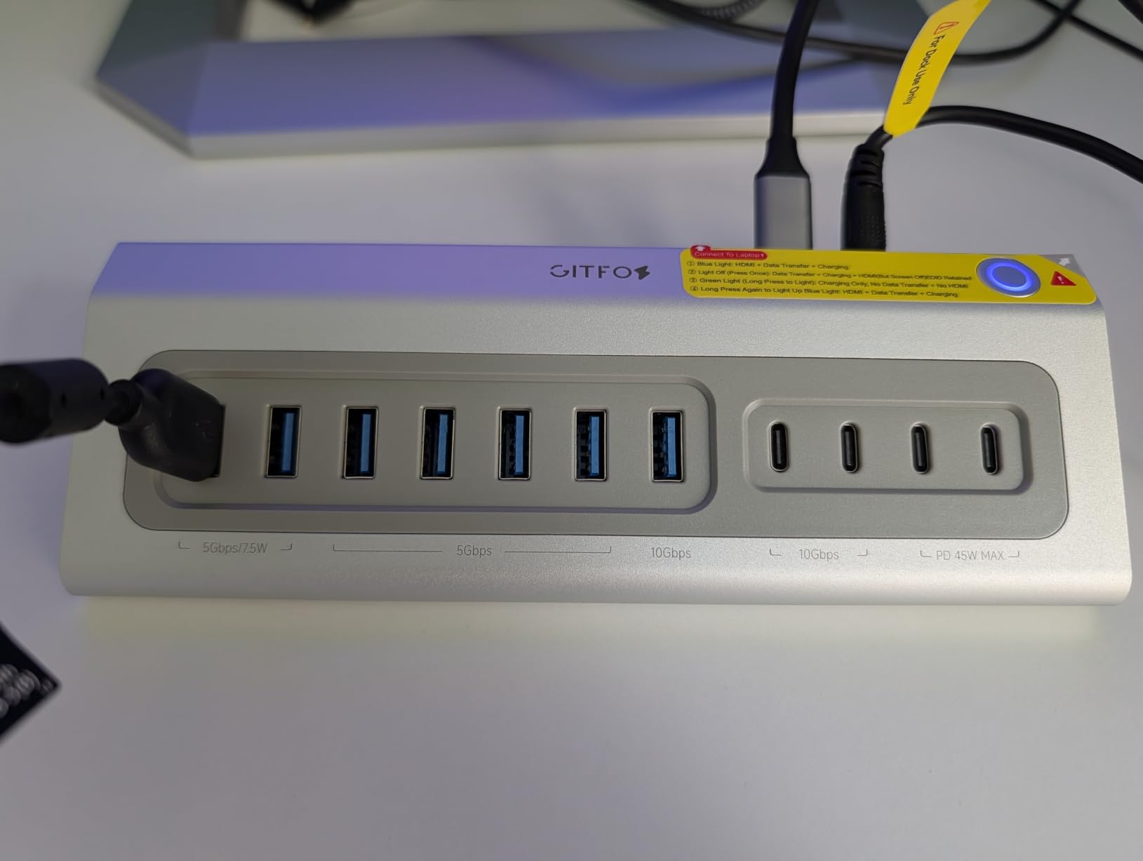 Powered USB Hub, 15 in 1 USB 3.2 Hub, USB C Hub, 10Gbps, PD 100W | 2 USB C 45W Charge, 8 USB-A, 2 USB-C, 65W Adapter, 3.3FT Cable, Aluminum Desktop USB Hub for PC, Mac, Mac Mini, iMac, iPad customer photo 1