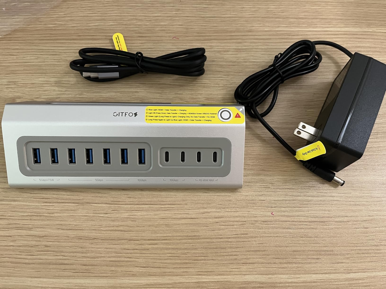 Powered USB Hub, 15 in 1 USB 3.2 Hub, USB C Hub, 10Gbps, PD 100W | 2 USB C 45W Charge, 8 USB-A, 2 USB-C, 65W Adapter, 3.3FT Cable, Aluminum Desktop USB Hub for PC, Mac, Mac Mini, iMac, iPad customer photo 2