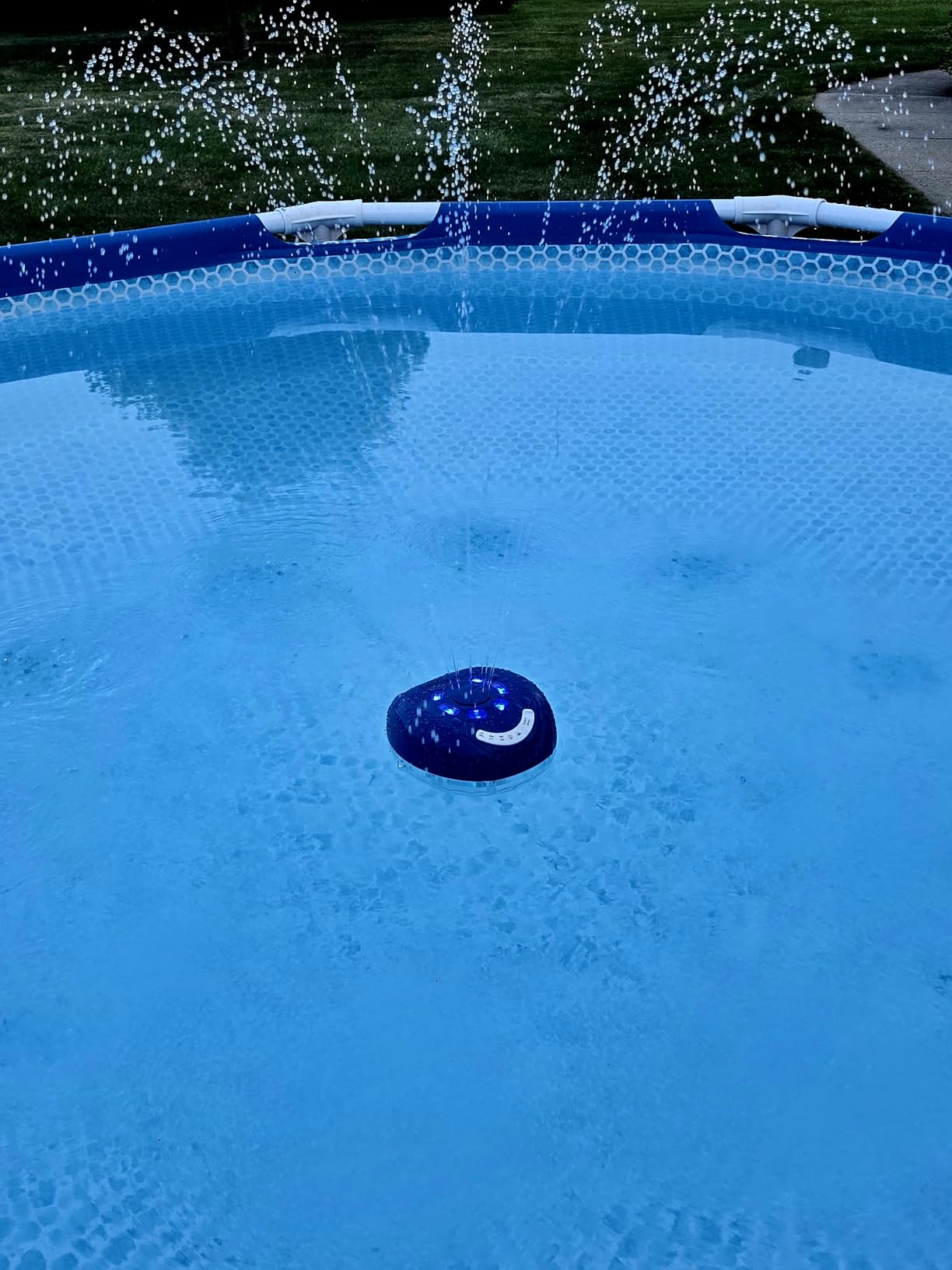 FluSing 3 in 1 Bluetooth Pool Speaker with Fountain, Rechargeable Speaker | IP68 Waterproof, BT5.4, for Above Ground Hot Tub, Typy-C Charge, LED Lights, for Pool/Party/Home/Outdoor/Beach/Camping/Travel customer photo 2