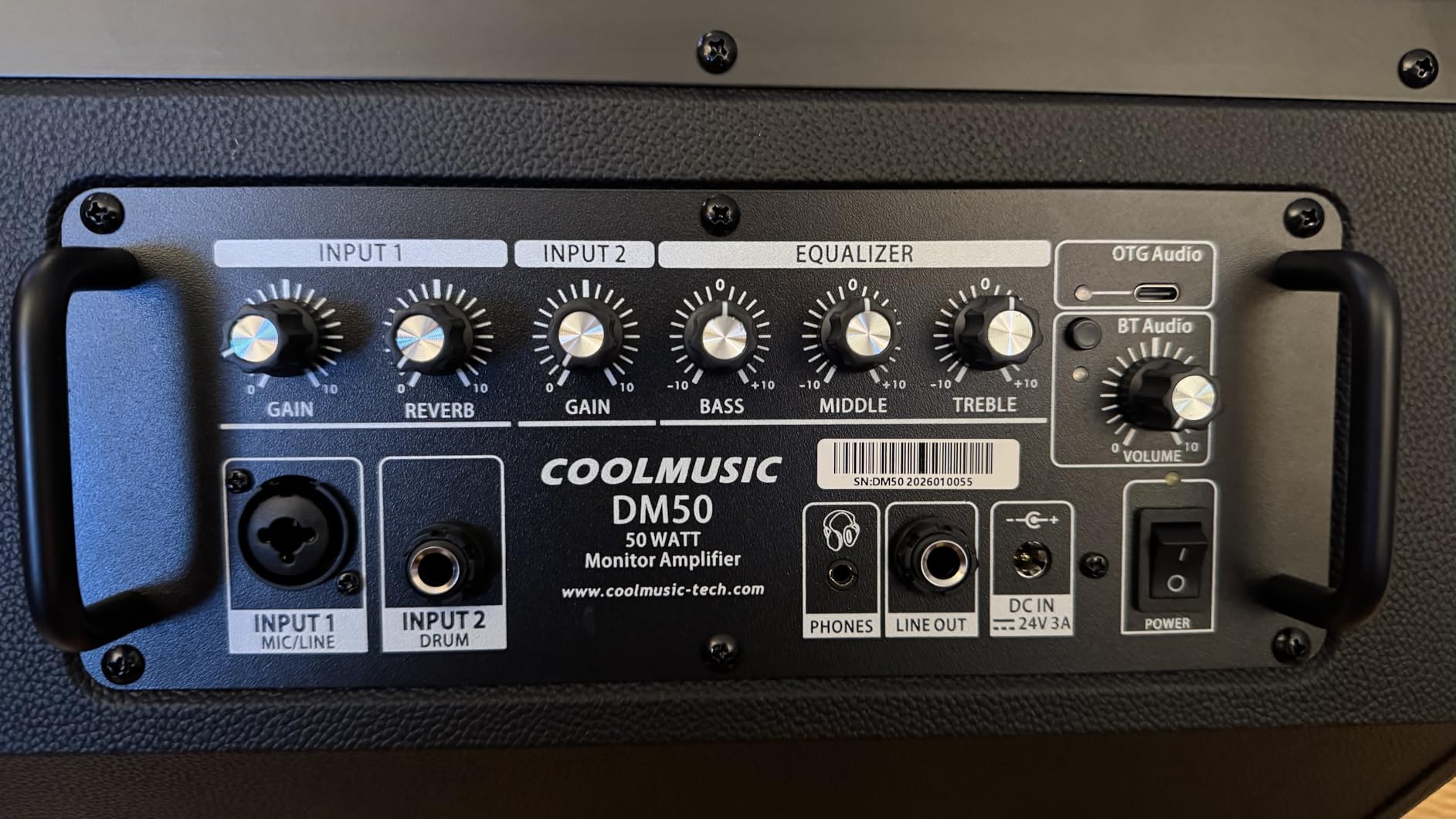COOLMUSIC Drum Amplifier 50W, Electric Drum Speaker Keyboard Amp, OTG Recording, Mic/Line Input, Reverb & EQ Control customer photo 1