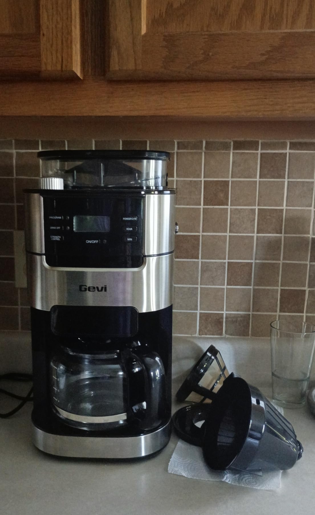 Gevi 10-Cup Drip Coffee Maker with Built-in Burr Grinder & Programmable Timer, 1.5L Water Tank, Auto Keep-Warm, Reusable Filter - Fresh Ground Coffee Machine (Black) customer photo 2