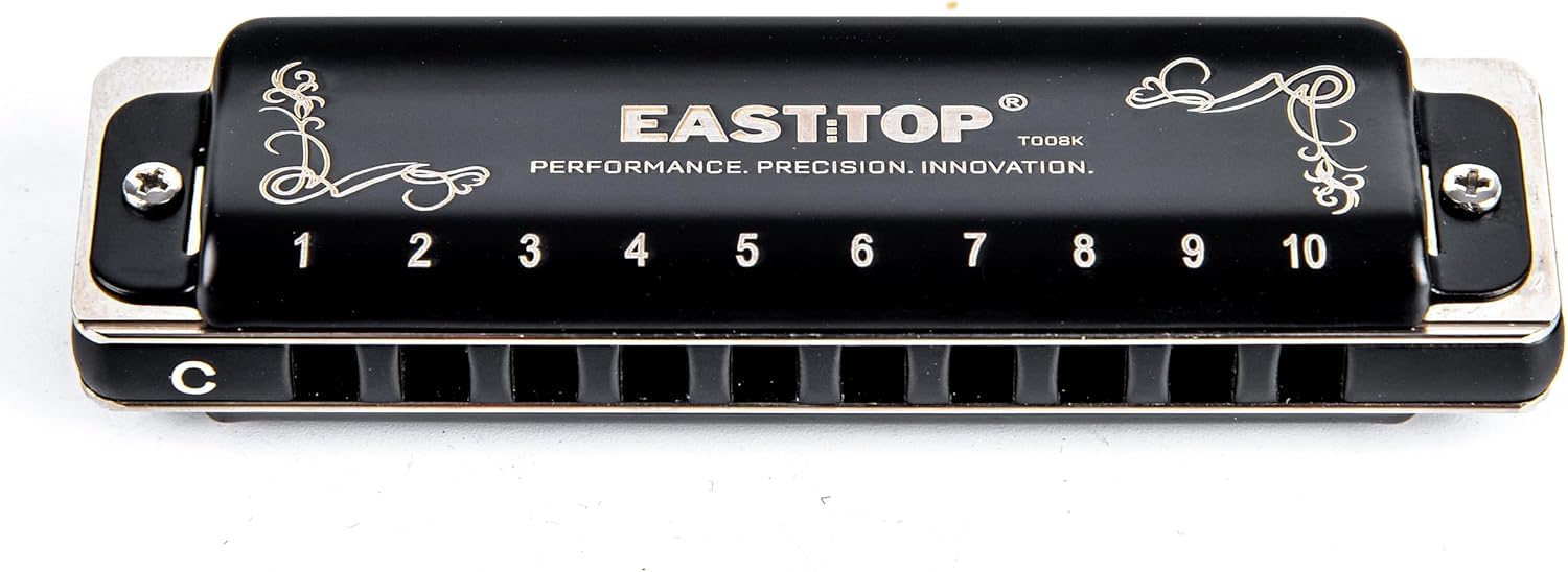 EAST TOP T008K 2.0 Update Harmonica Key of C, 10 Holes Diatonic Mouth Organ with Zipper Case, Standard Deluxe Harmonica For All Levels, Professionals, Beginners and Students, as a Gift customer photo 1