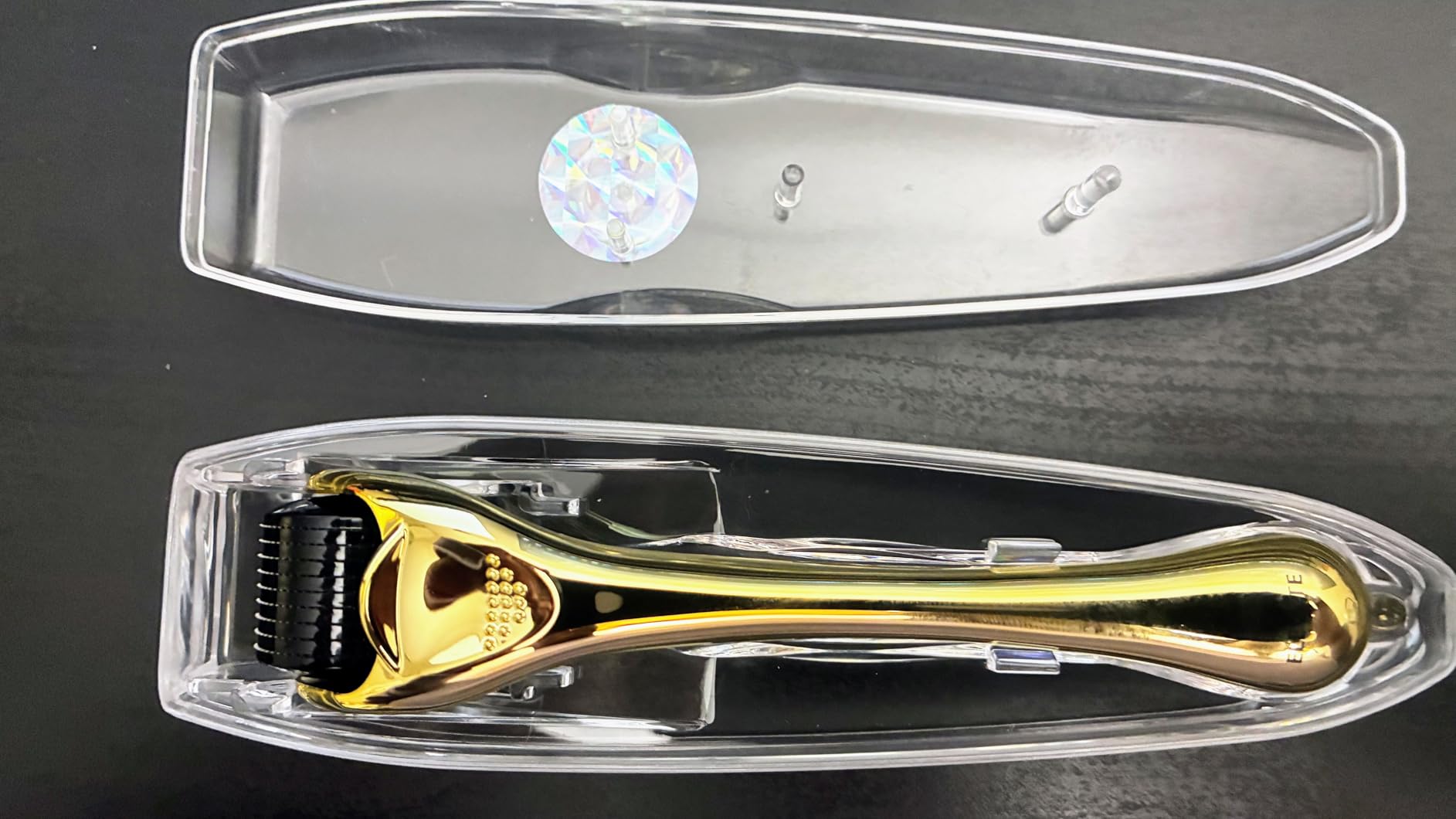 Elevate Derma Roller 0.25mm with 540 Titanium Microneedle Roller for Women & Men - Gold Roller for Face Skin Hair & Beard - Includes Storage Case customer photo 2