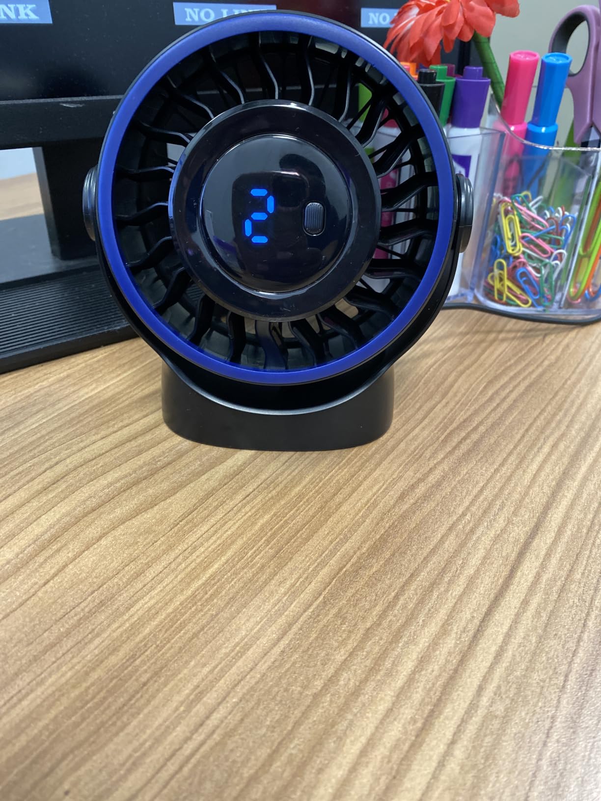 SWEETFULL USB Small Desk Fan - 5 Inch Mini Personal Desktop Fan, 4 Speeds Cooling Strong Airflow, 360° Adjustable Tilt, Quiet Portable Table Fans for Bedroom, Home, Office, Travel & Cruise, Black customer photo 1