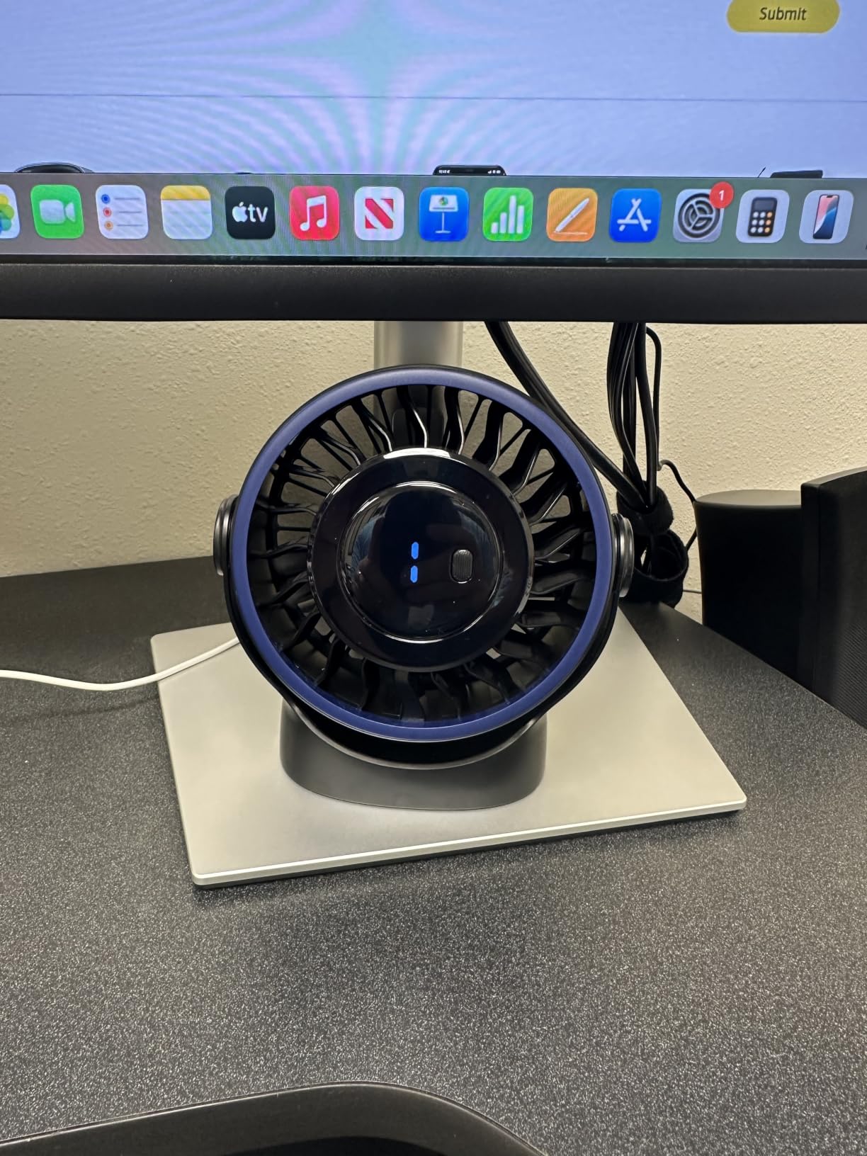 SWEETFULL USB Small Desk Fan - 5 Inch Mini Personal Desktop Fan, 4 Speeds Cooling Strong Airflow, 360° Adjustable Tilt, Quiet Portable Table Fans for Bedroom, Home, Office, Travel & Cruise, Black customer photo 2