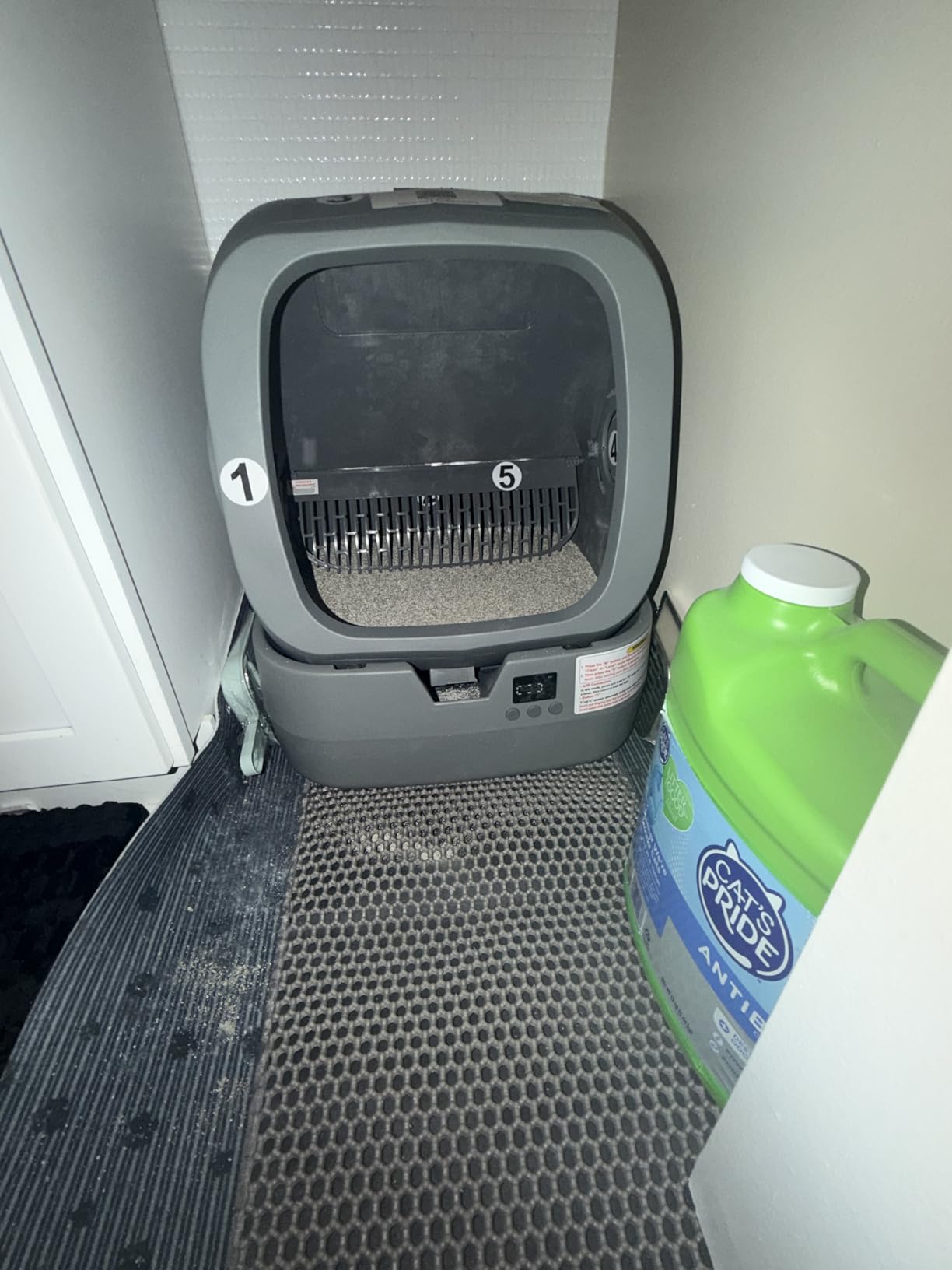 UPFAS Automatic Cat Litter Box Self Cleaning - APP Control - Weight Monitoring - Ultra-Quiet, Medium Cats and Kittens Litter Box, Safe Anti-Pinch - Grey customer photo 1