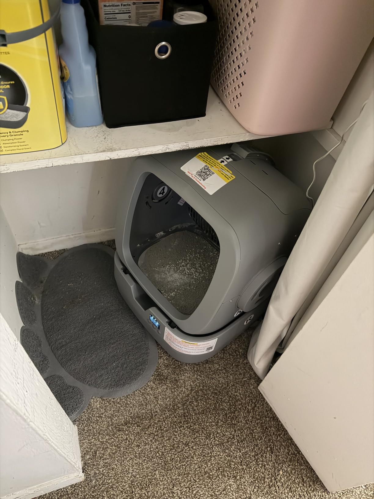 UPFAS Automatic Cat Litter Box Self Cleaning - APP Control - Weight Monitoring - Ultra-Quiet, Medium Cats and Kittens Litter Box, Safe Anti-Pinch - Grey customer photo 2