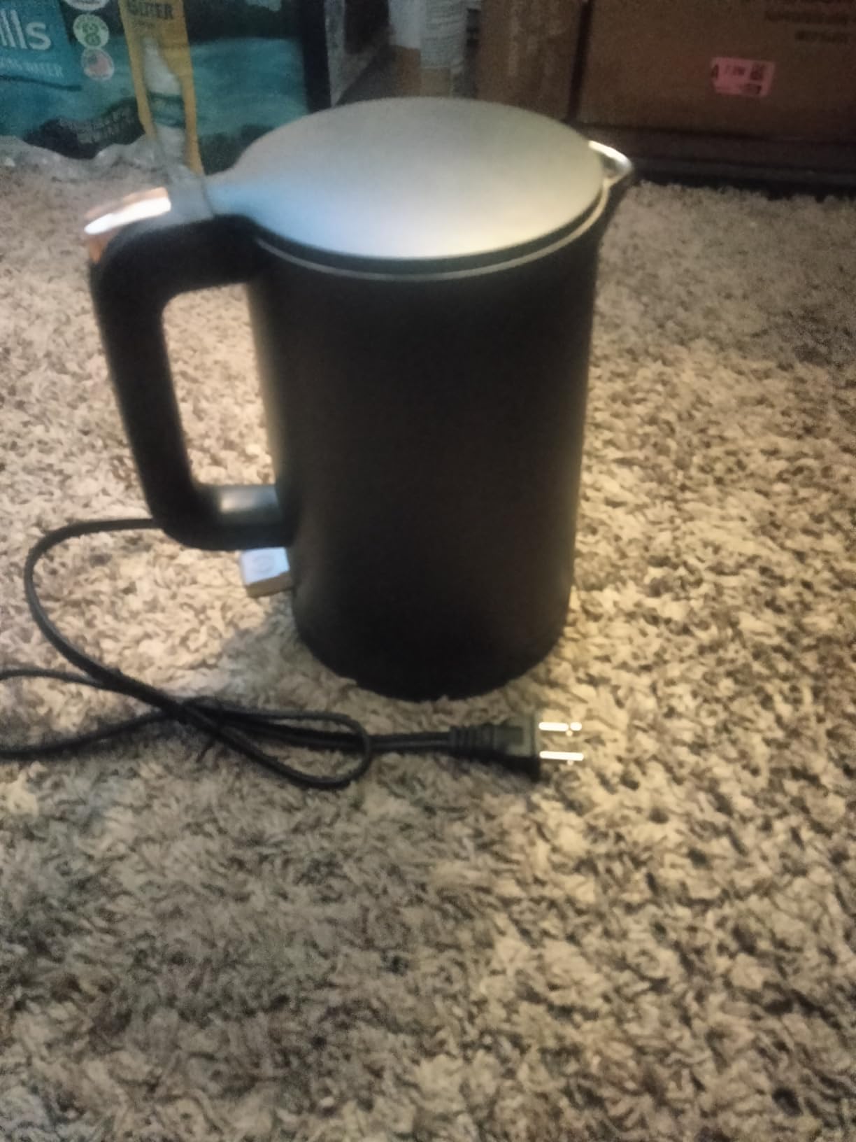 Small Electric Kettle, 0.8L Water Boiler & Heater, 1000W Hot Tea Pot, Double Wall Stainless Steel Cool Touch, Mini Coffee Kettle with Auto Shut Off & Boil Dry Protection, BPA-Free, Black customer photo 2
